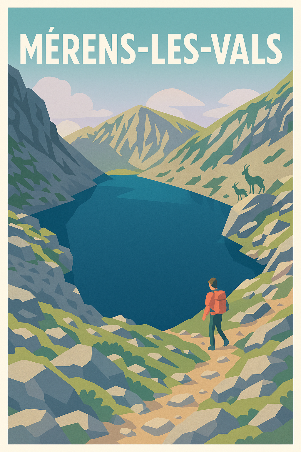 Affiche Méren-les-Vals — Évasion au cœur des montagnes · poster d'art de Méren-les-Vals