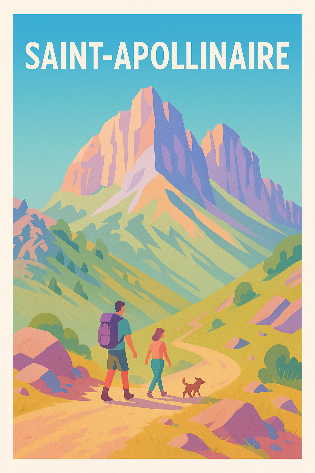 Affiche Saint-Apollinaire — Évasion nature au pied des montagnes · poster d'art de Saint-Apollinaire