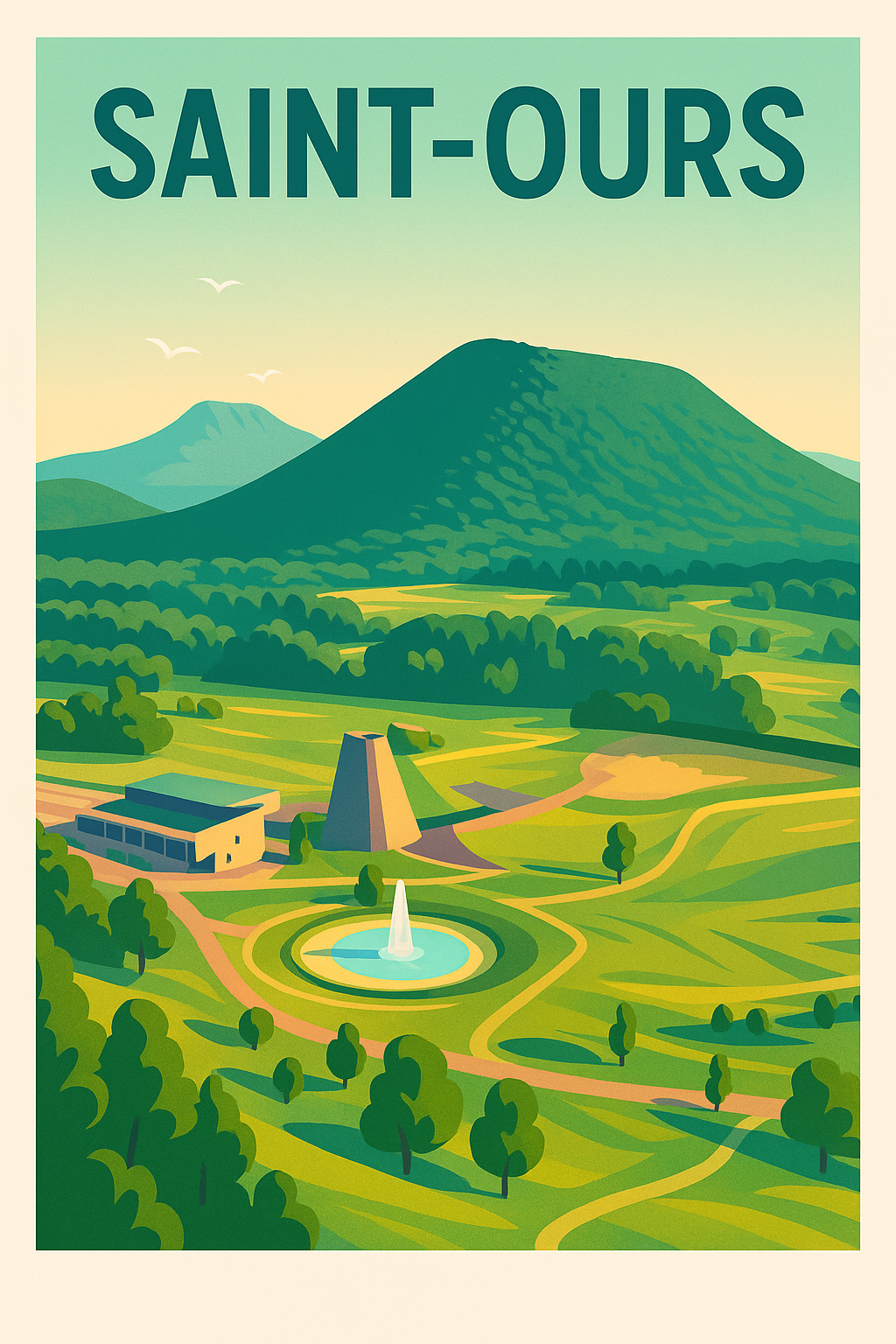 Affiche de Saint-Ours - Harmonie naturelle au cœur des volcans