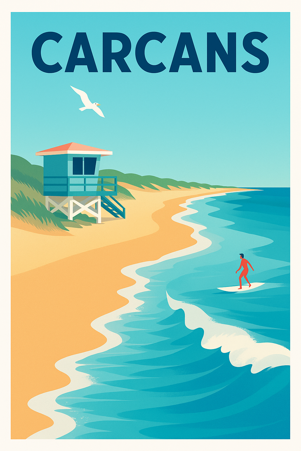 Affiche de Carcans - Plages et vagues énergisantes