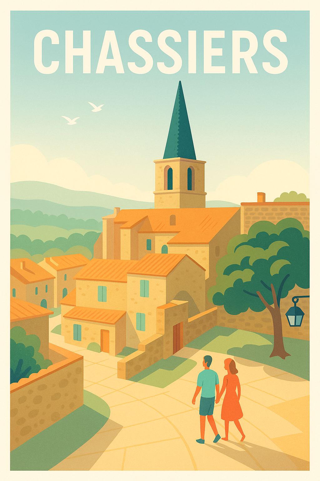 Affiche de Chassiers - Charme provençal au cœur du village