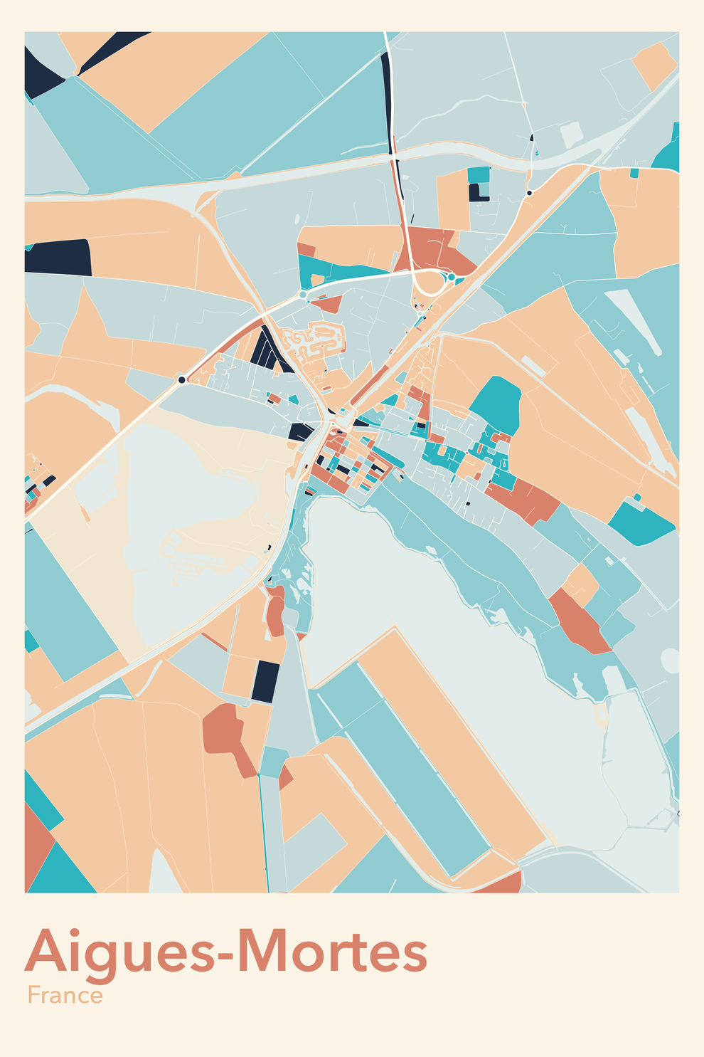 Plan d'Aigues-Mortes - Carte personnalisée