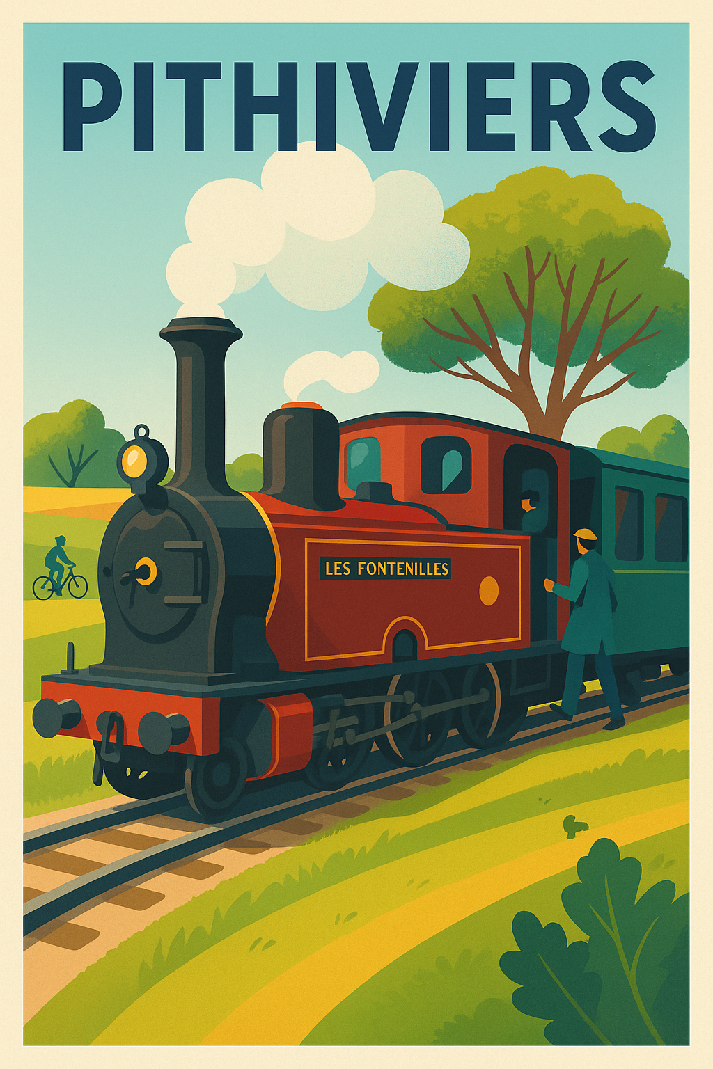 Affiche de Pithiviers - Voyage nostalgique en locomotive à vapeur
