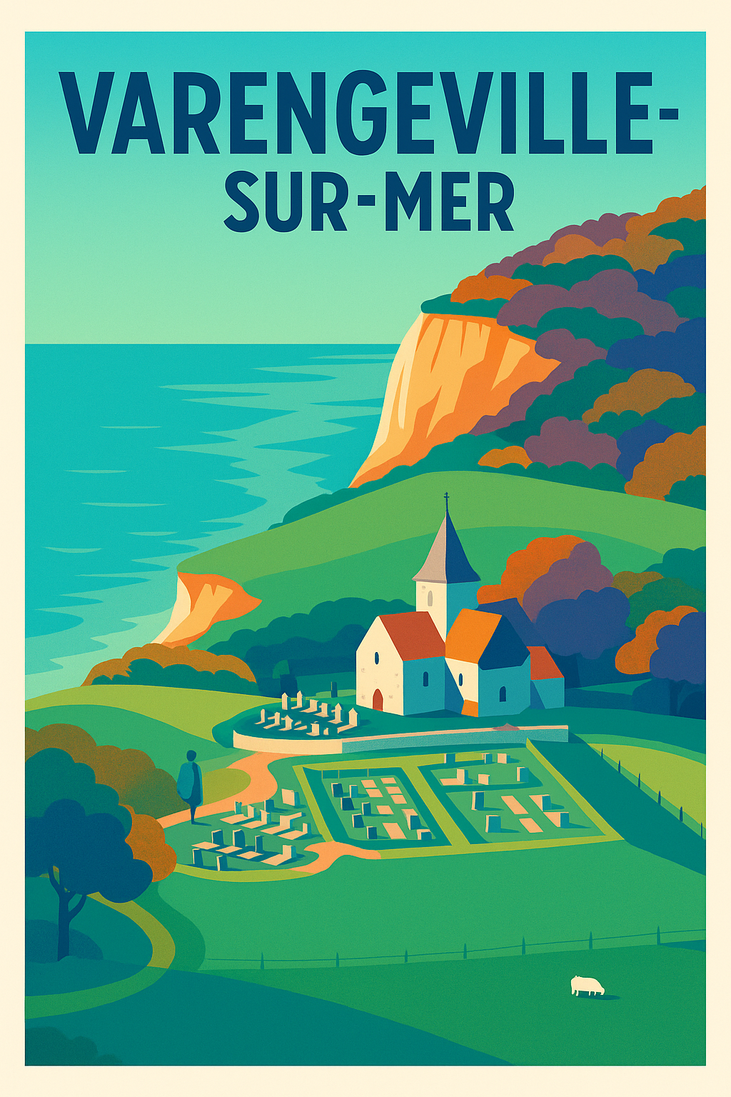 Affiche de Varengeville-sur-Mer - Charme et nature en bord de falaise