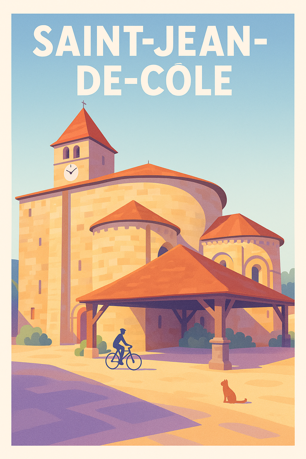 Affiche Saint-Jean-de-Côle — Charme et Sérénité Périgourdine · poster d'art de Saint-Jean-de-Côle