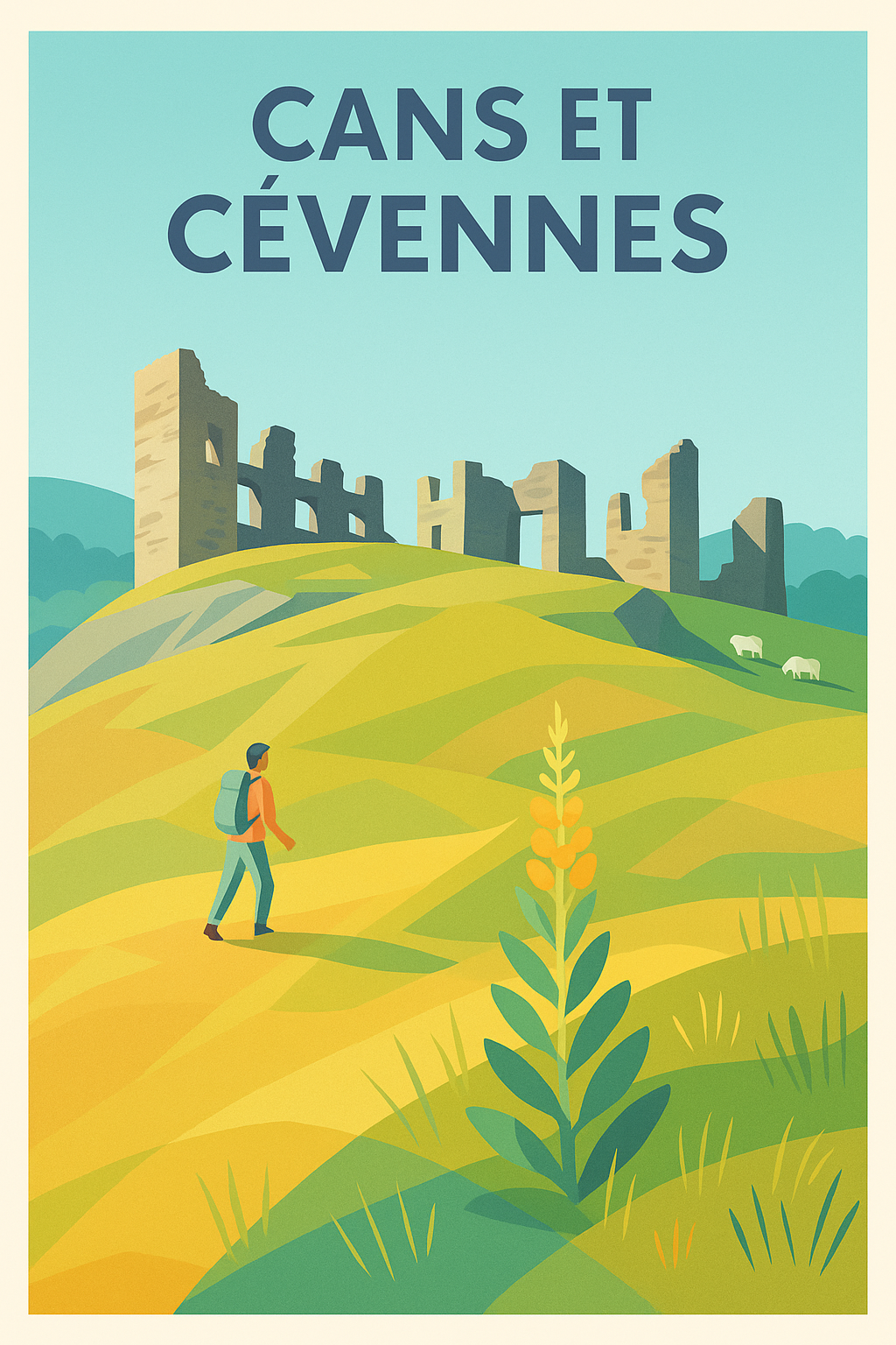 Affiche Cans et Cévennes — Évasion et randonnée au cœur des ruines · poster d'art de Cans et Cévennes