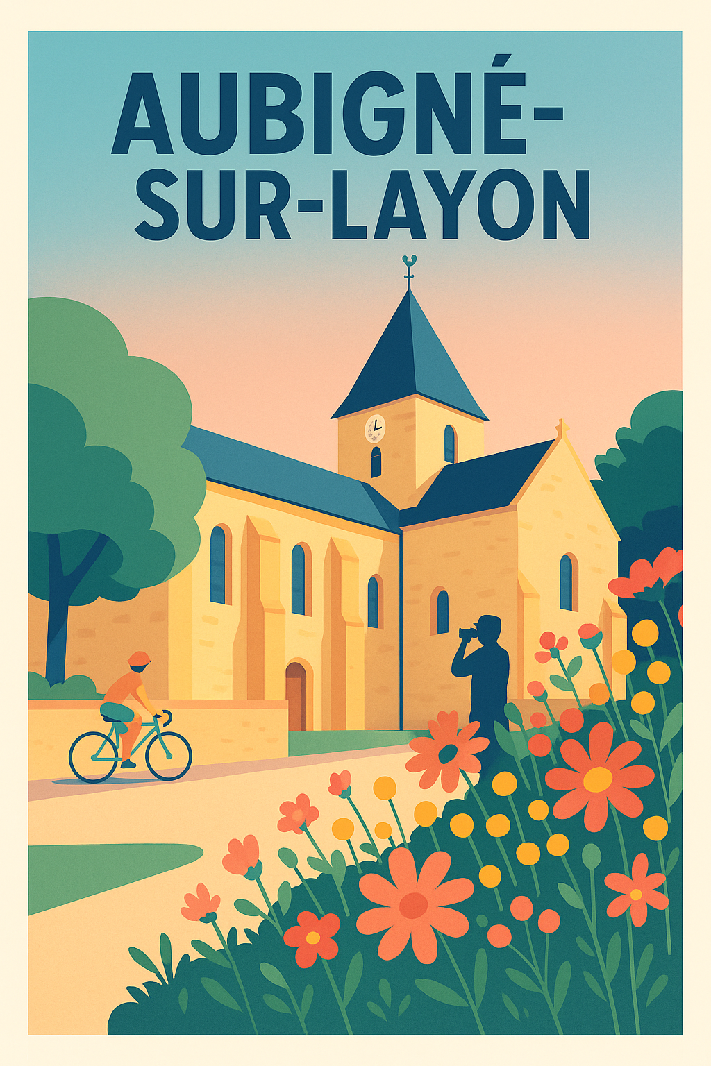 Affiche de Aubigné-sur-Layon - Charme paisible et nature florale