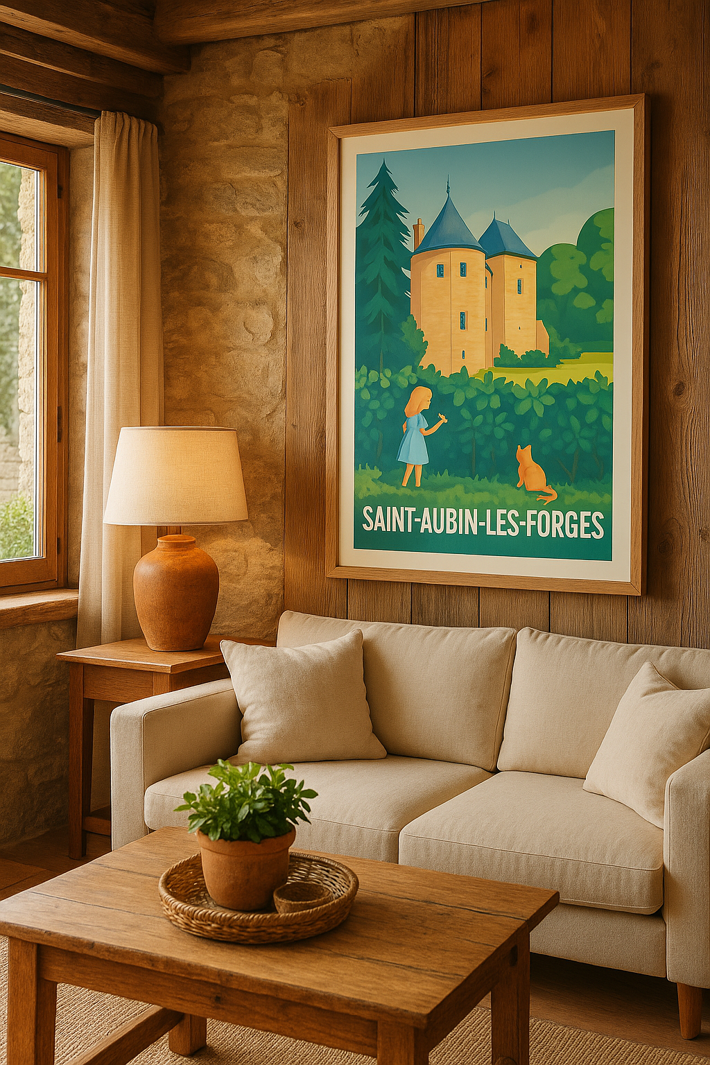 Mise en situation Affiche de Saint-Aubin-les-Forges - Charme et douceur au cœur de la nature