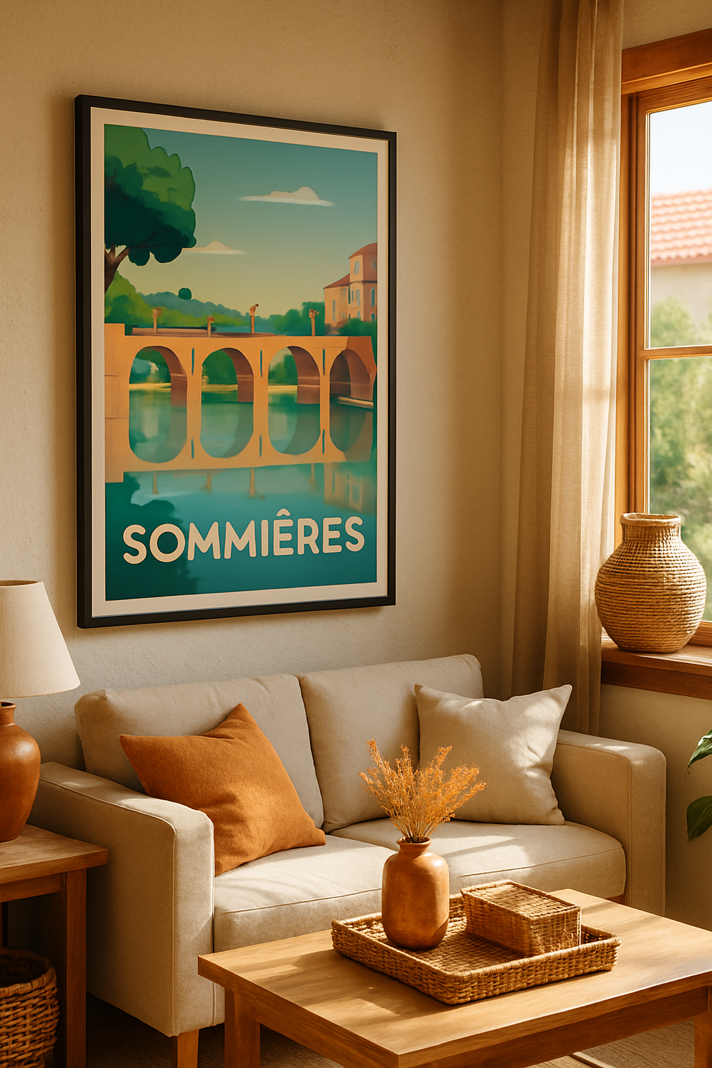 Mise en situation Affiche de Sommières - Charme et Reflets Méditerranéens