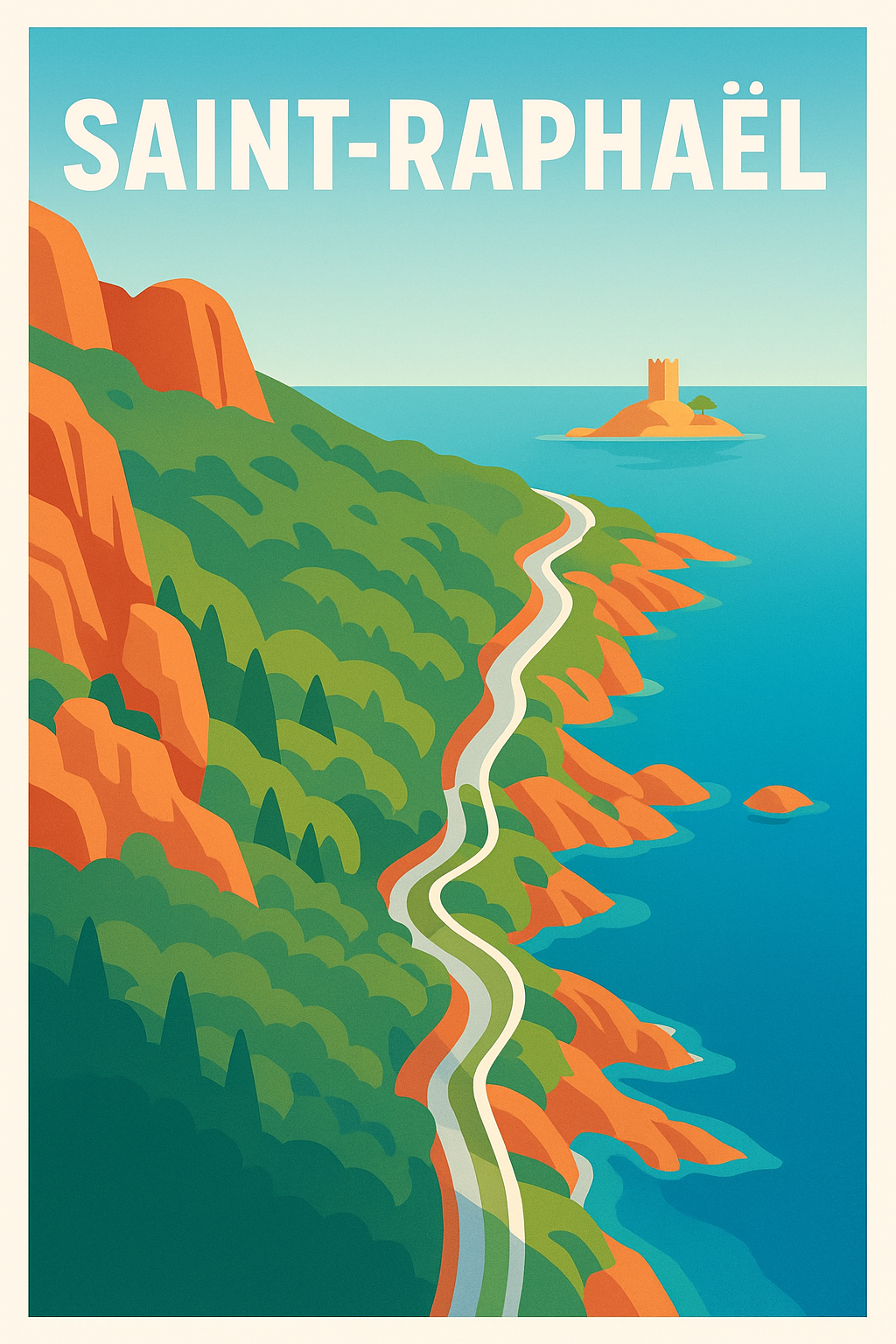 Affiche de Saint-Raphaël - Évasion sur la Côte d'Azur