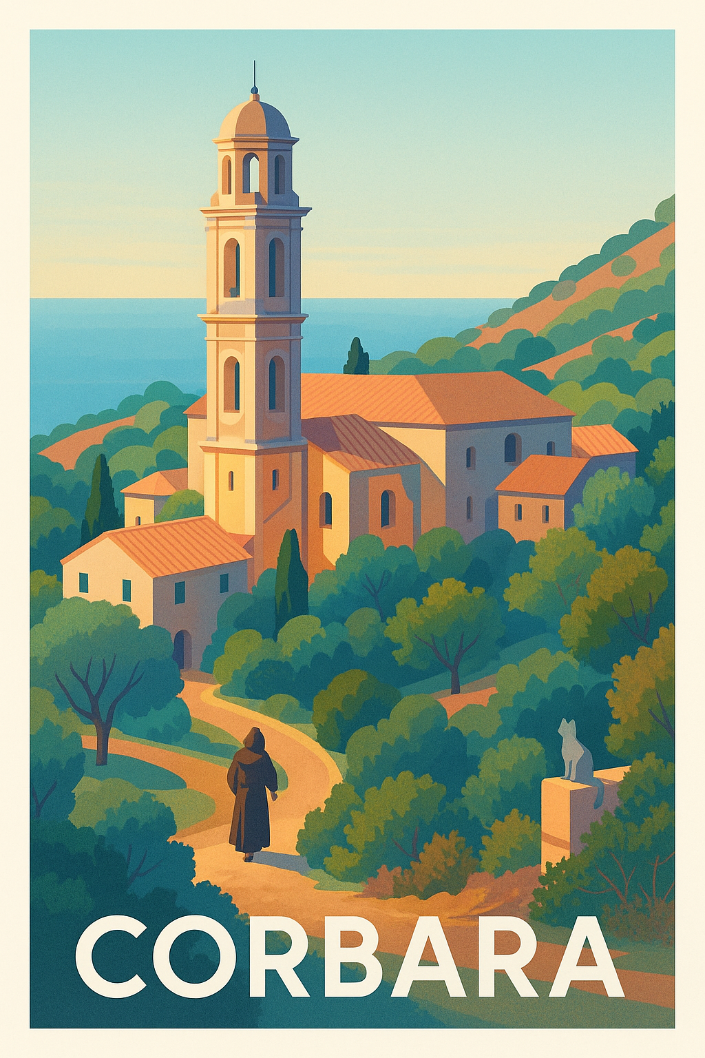 Affiche de Corbara - Charme intemporel du village côtier