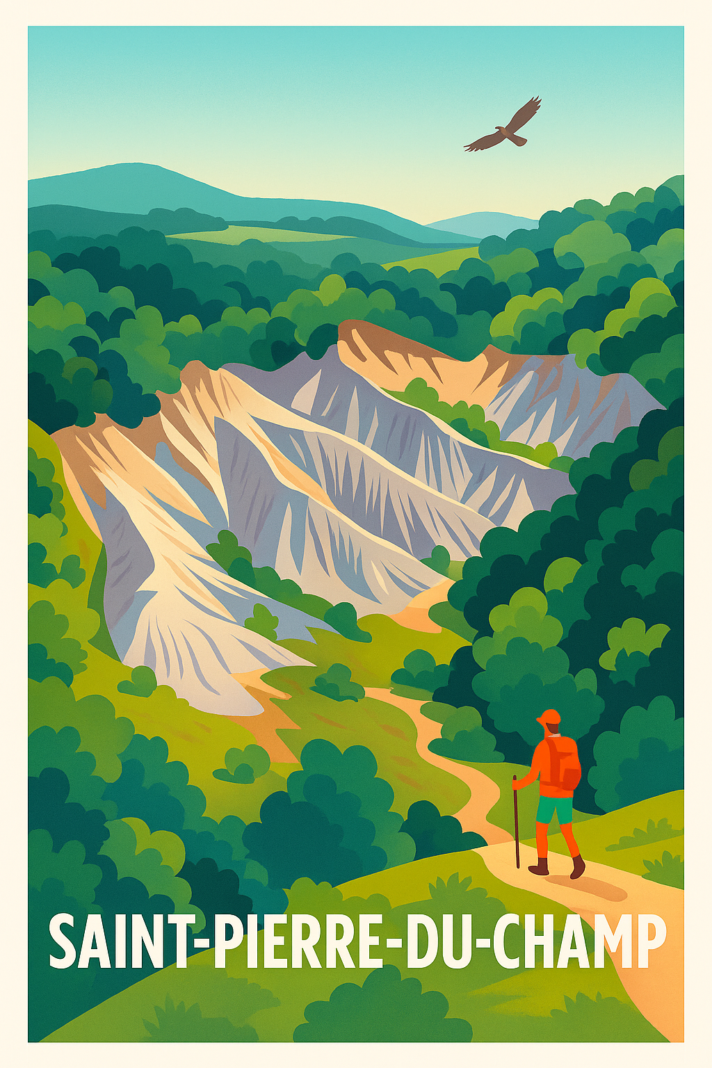 Affiche Saint-Pierre-du-Champ — L'appel de la nature sauvage · poster d'art de Saint-Pierre-du-Champ