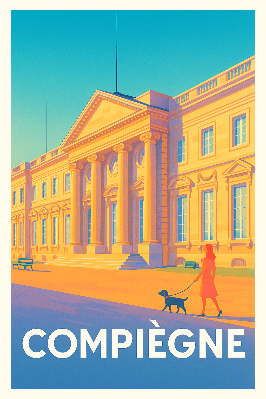 Affiche Compiègne - Élégance et histoire au cœur de la ville