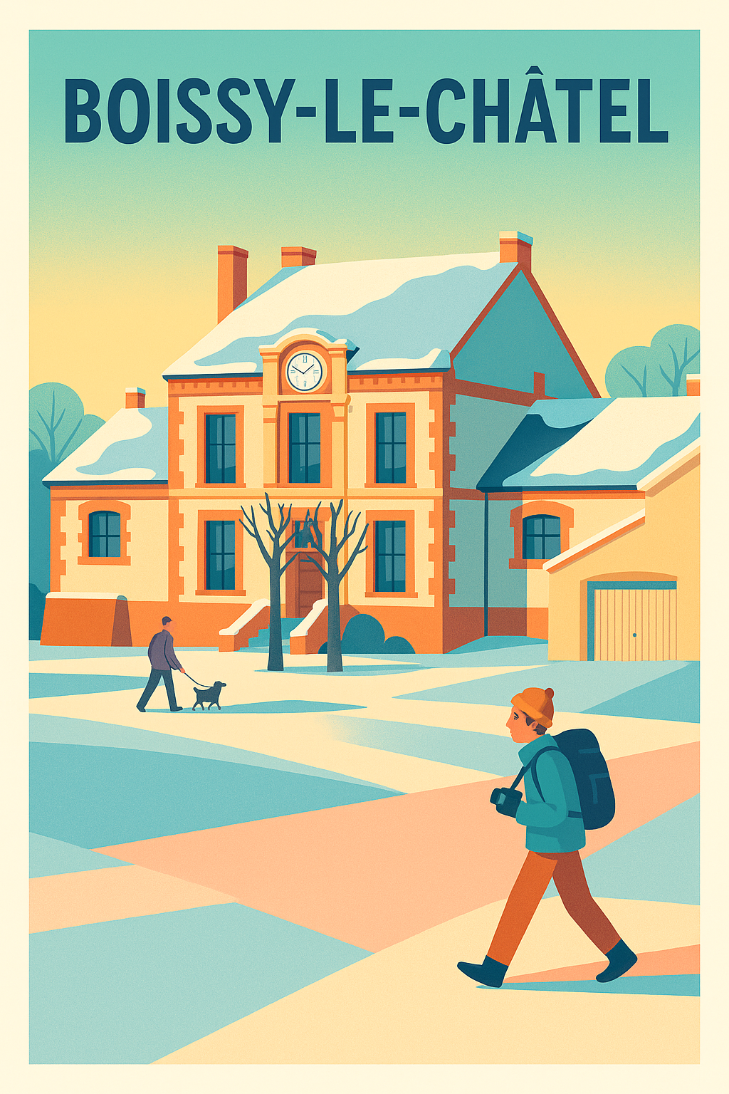 Affiche de Boissy-le-Châtel - Charme hivernal d'un village paisible