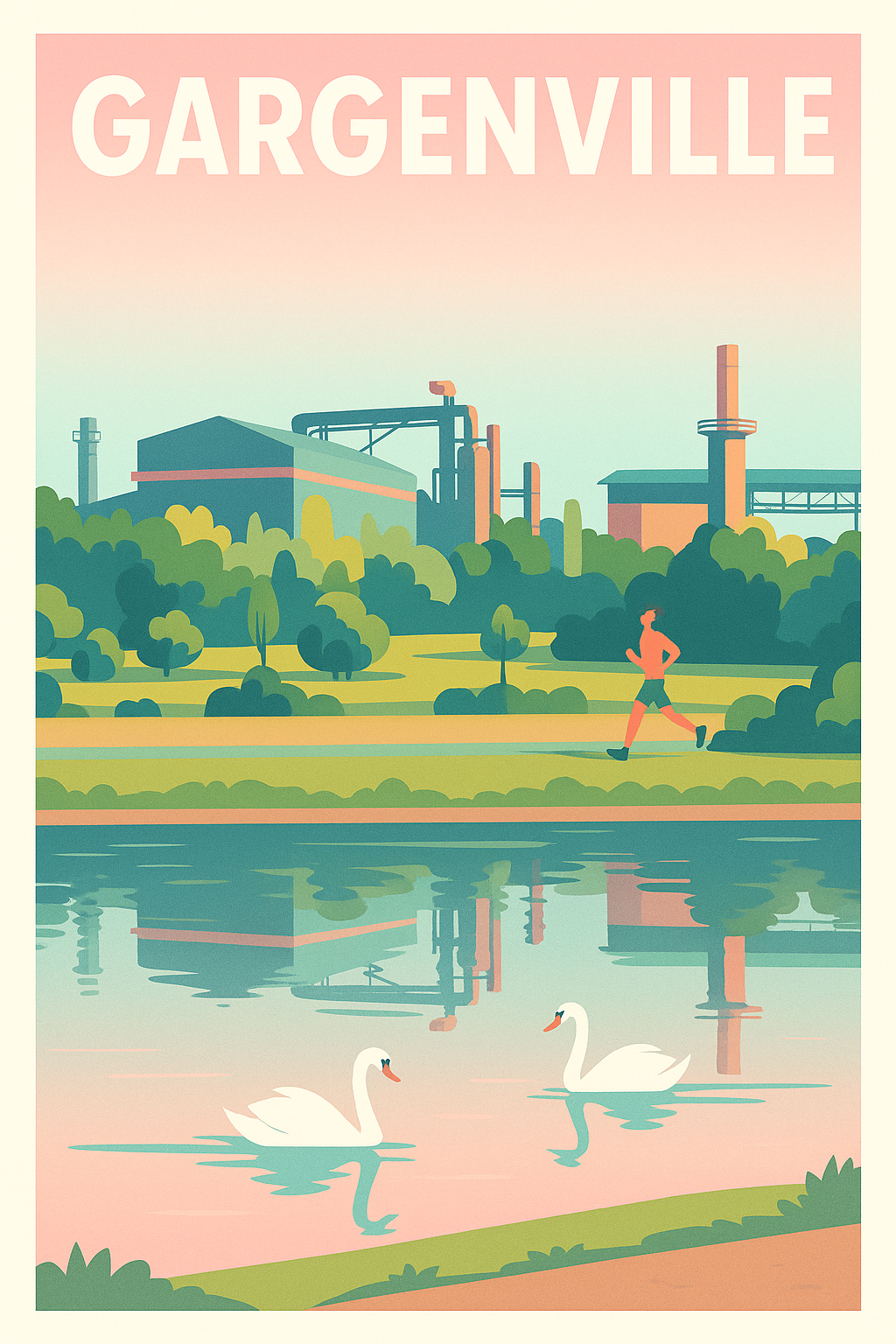 Affiche de Gargenville - Harmonie entre nature et industrie