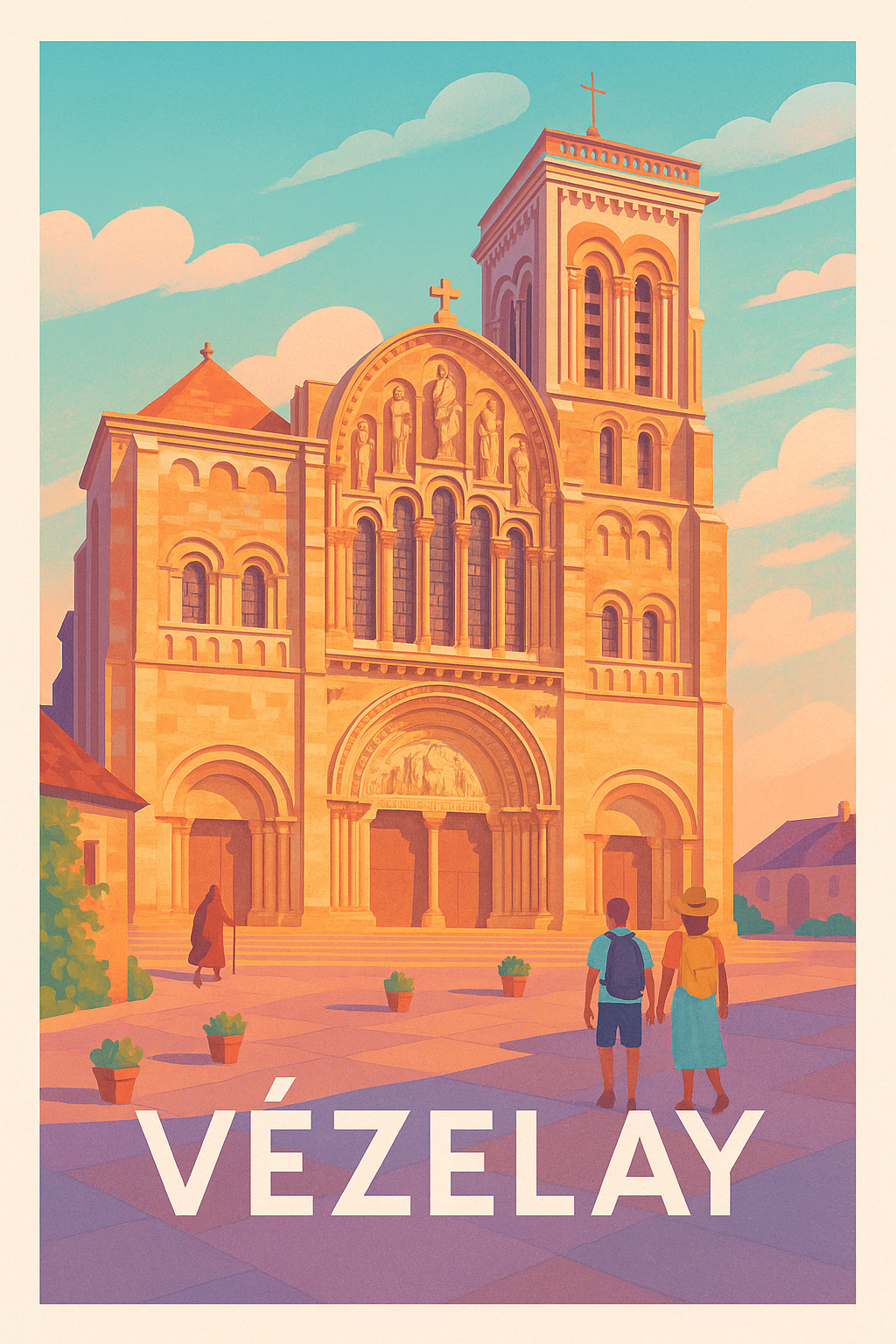 Affiche Vézelay — L'élégance du patrimoine historique · poster d'art de Vézelay