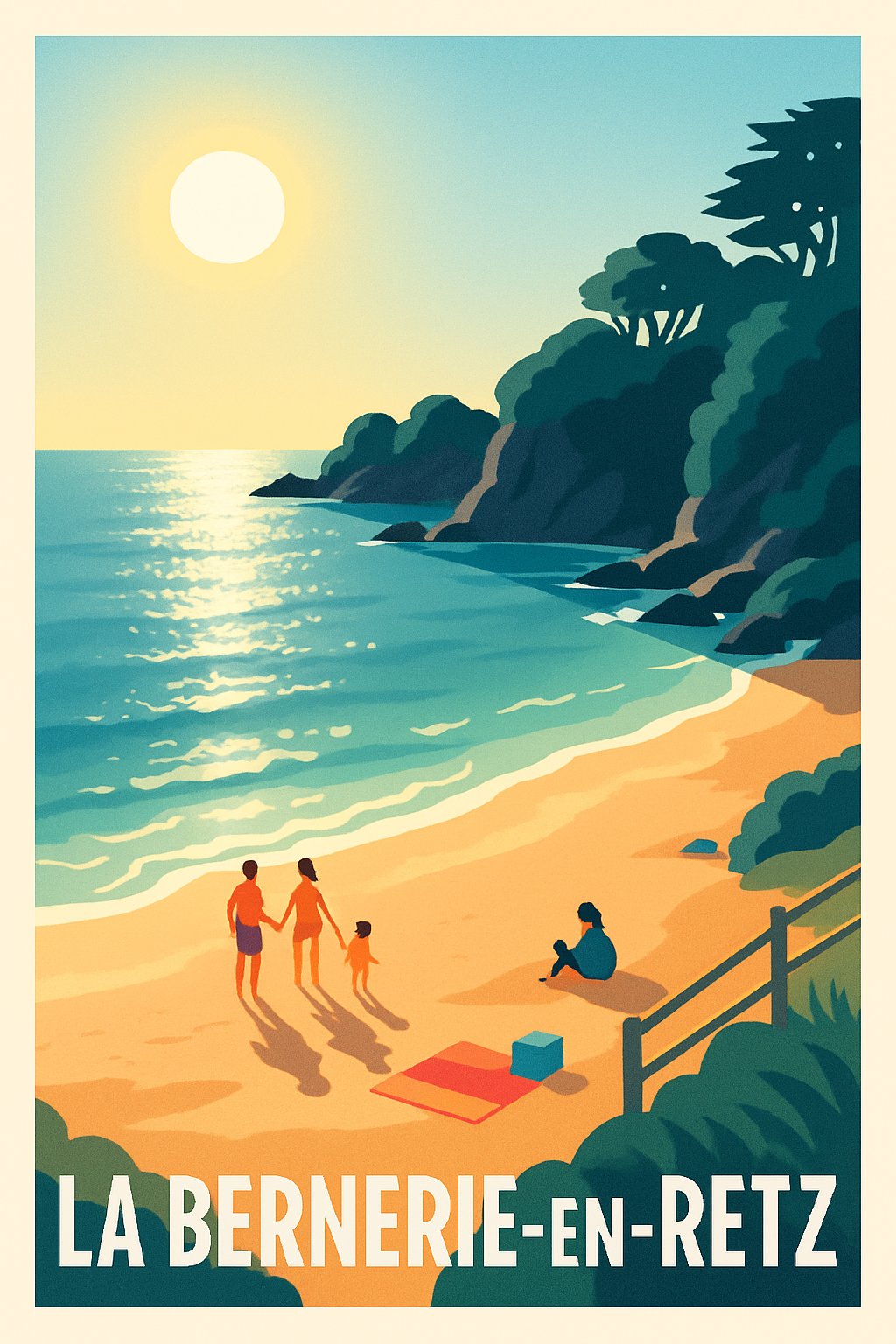 Affiche de La Bernerie-en-Retz - Escapade en bord de mer au coucher du soleil