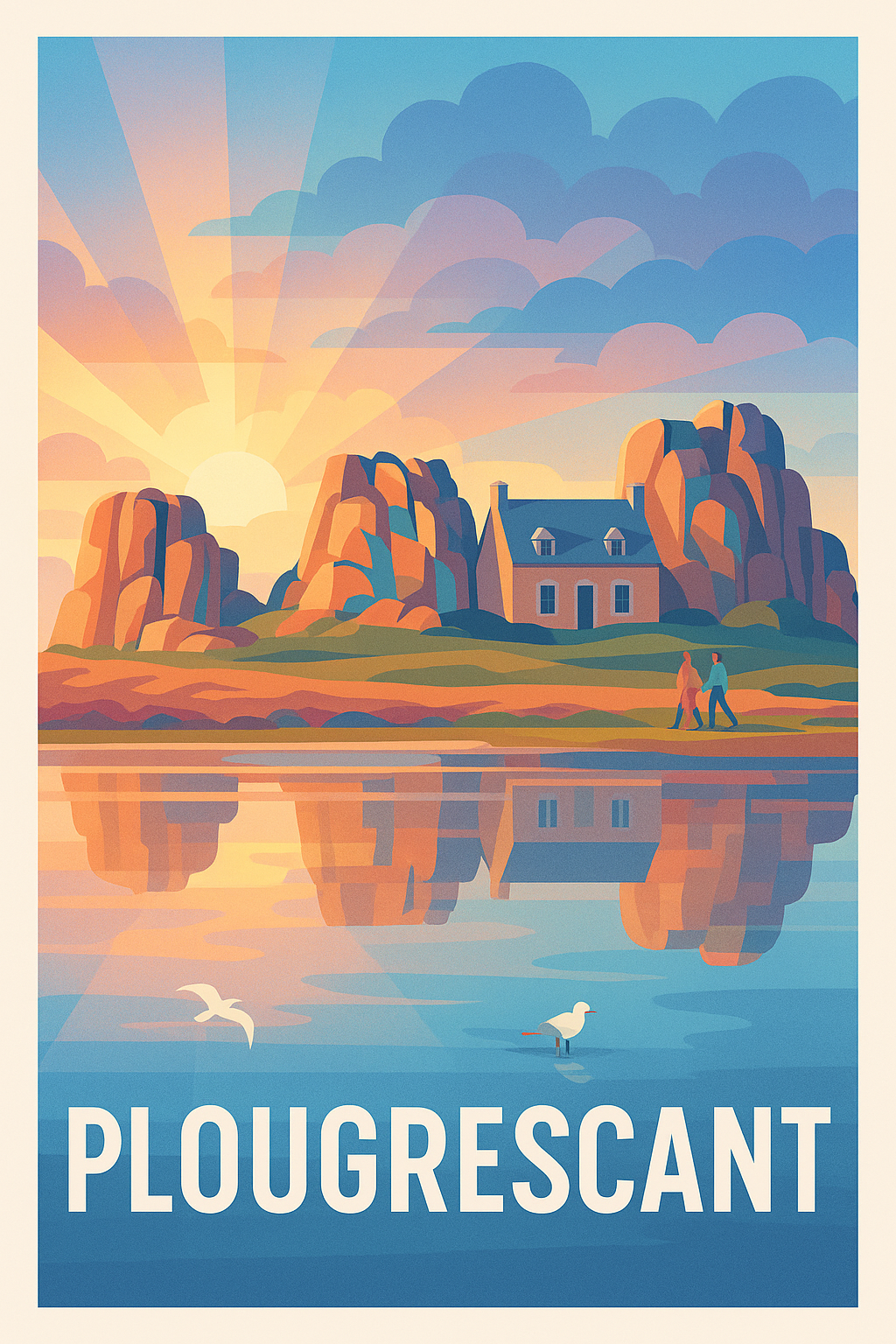 Affiche de Plougrescant - Escapade au bord de l'eau bretonne
