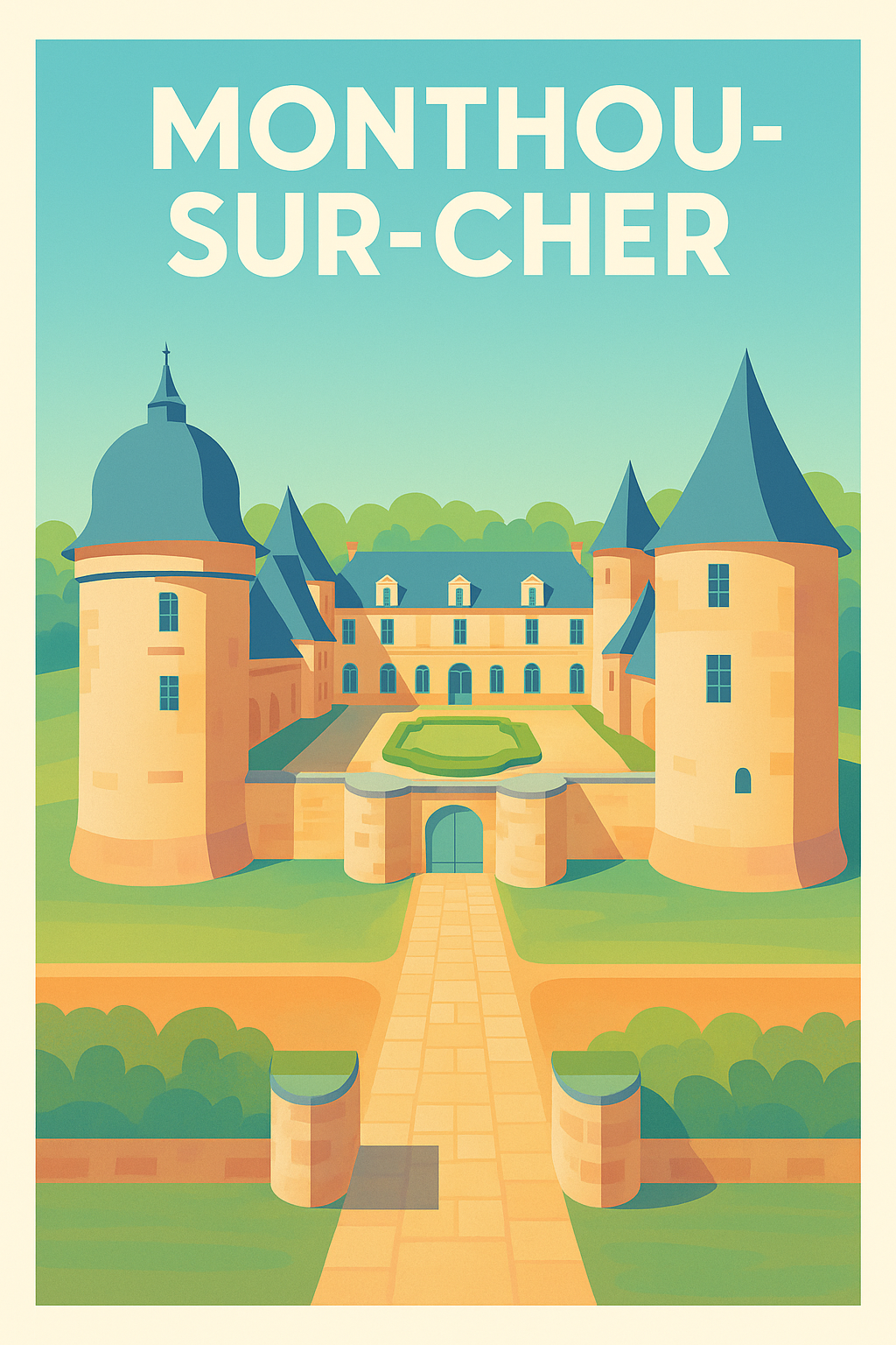 Affiche de Monthou-sur-Cher - Élégance et histoire dans un cadre enchanteur