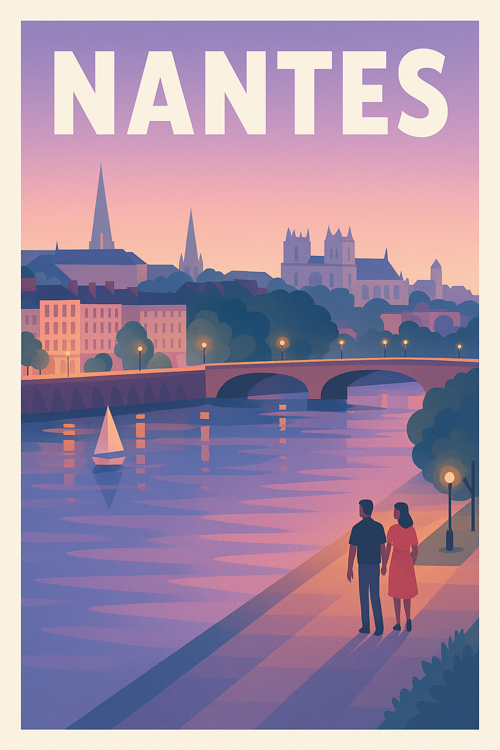 Affiche de Nantes - Douceur crépusculaire sur les bords de l'Erdre