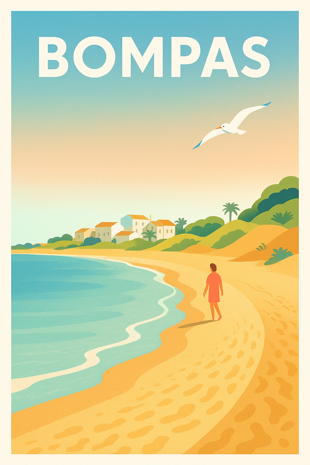 Affiche de Bompas - Évasion en bord de mer
