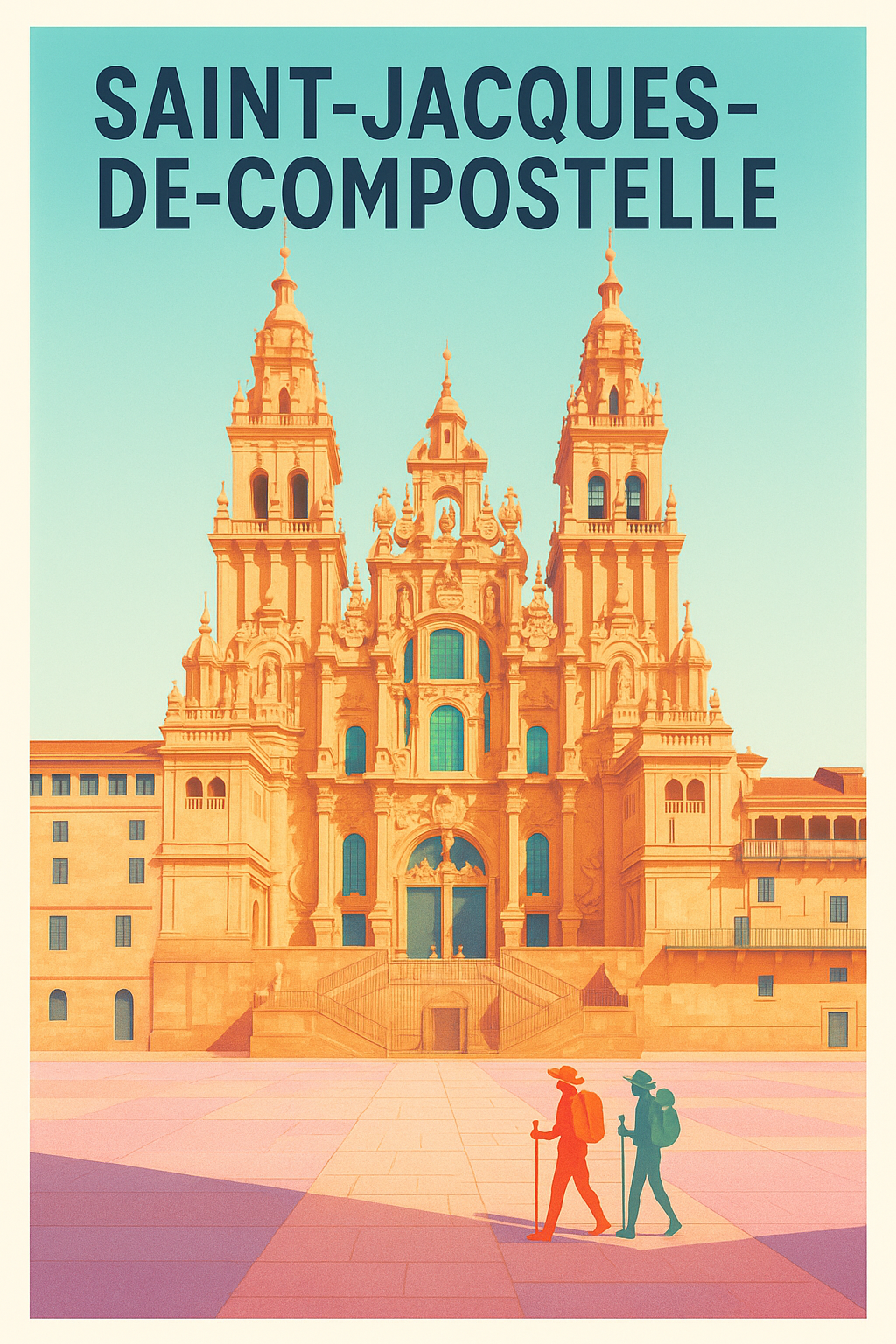 Affiche de Saint-Jacques-de-Compostelle - L'Esprit du Pèlerinage en Affiche