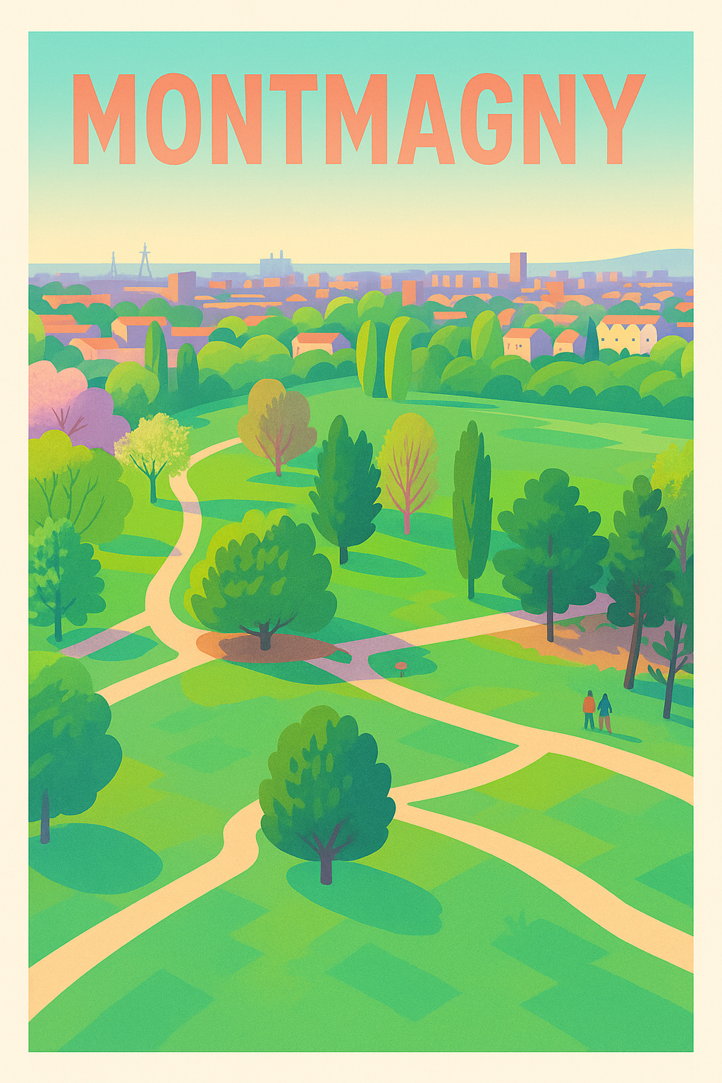 Affiche de Montmagny - Vue paisible sur la nature urbaine