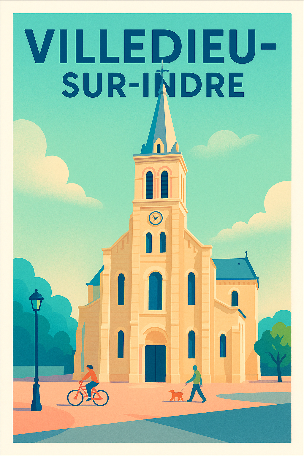 Affiche de Villedieu-sur-Indre - Charme paisible et patrimoine architectural