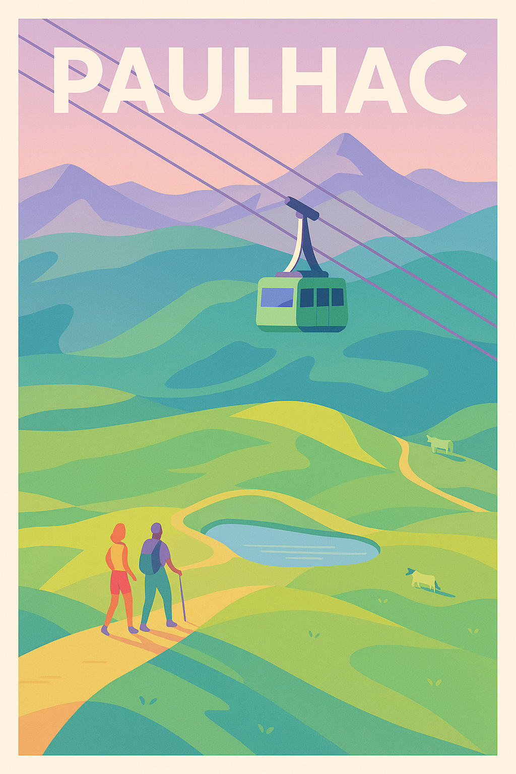 Affiche Paulhac — Évasion et nature en altitude · poster d'art de Paulhac