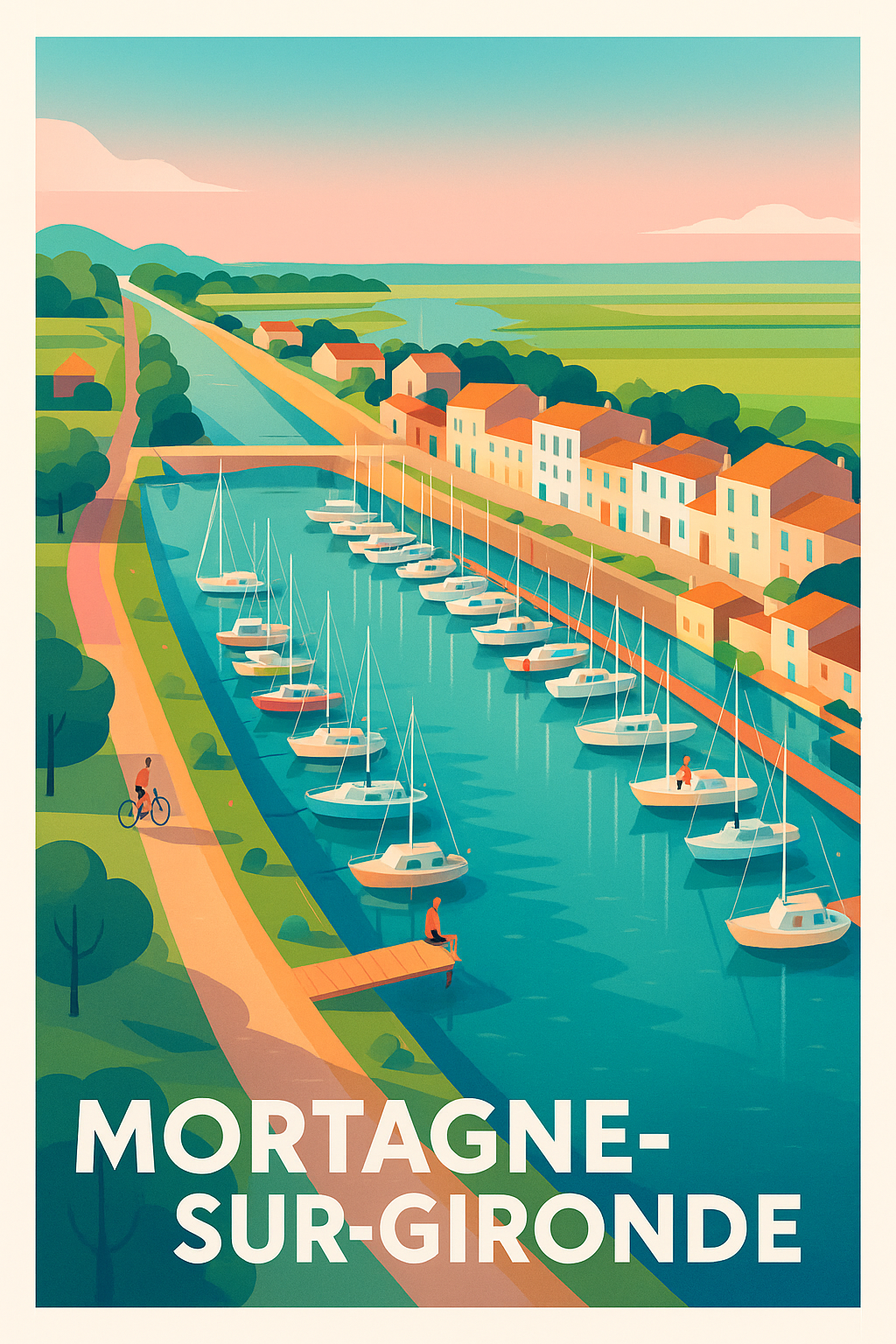 Affiche Mortagne-sur-Gironde — Sérénité et charme fluvial · poster d'art de Mortagne-sur-Gironde
