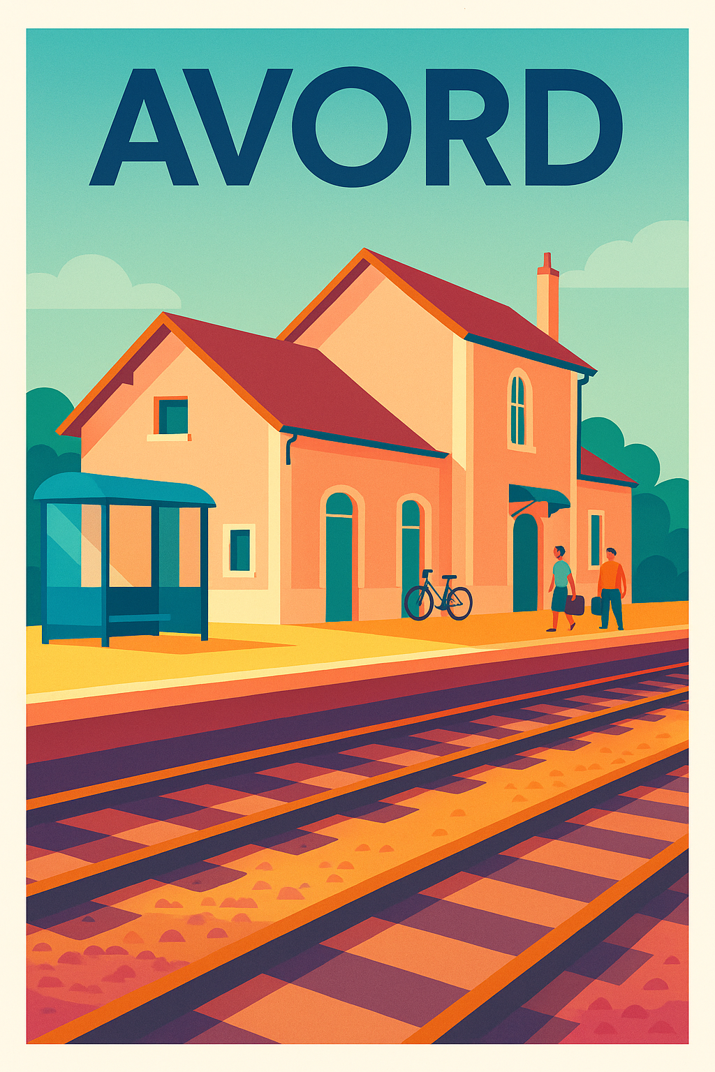 Affiche de Avord - L'ambiance paisible de la gare locale