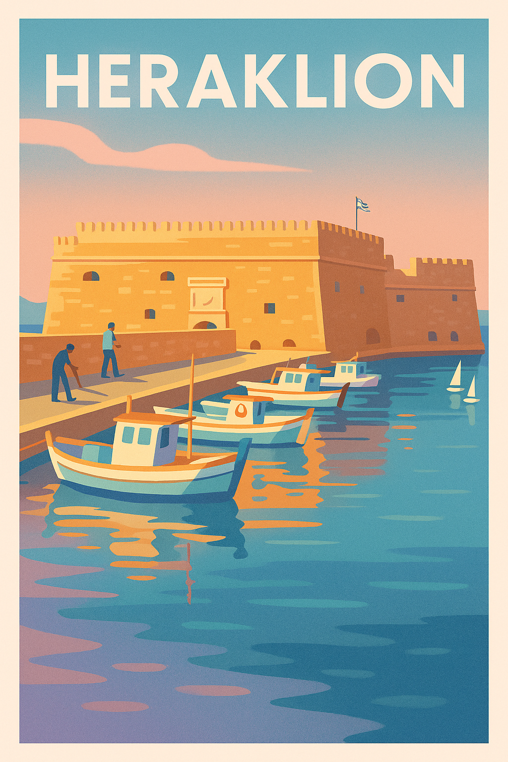 Affiche de Heraklion - Charme méditerranéen au port
