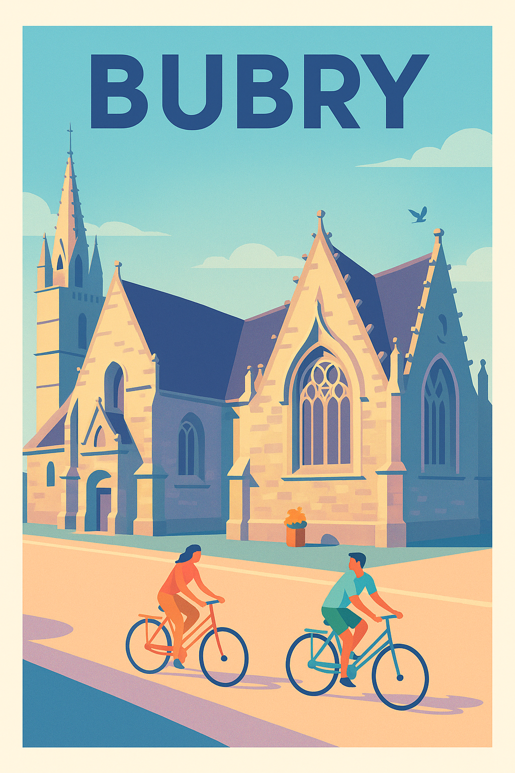 Affiche de Bubry - Flânerie à vélo au cœur de l'architecture bretonne