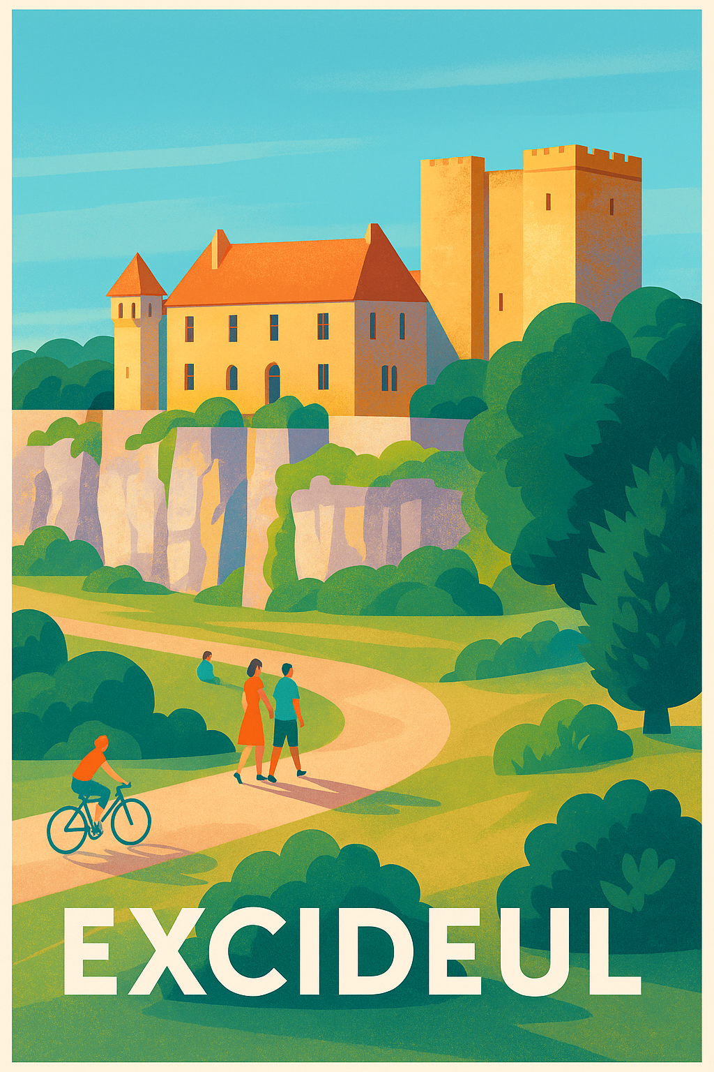 Affiche Excideuil — Promenade au cœur du patrimoine · poster d'art de Excideuil