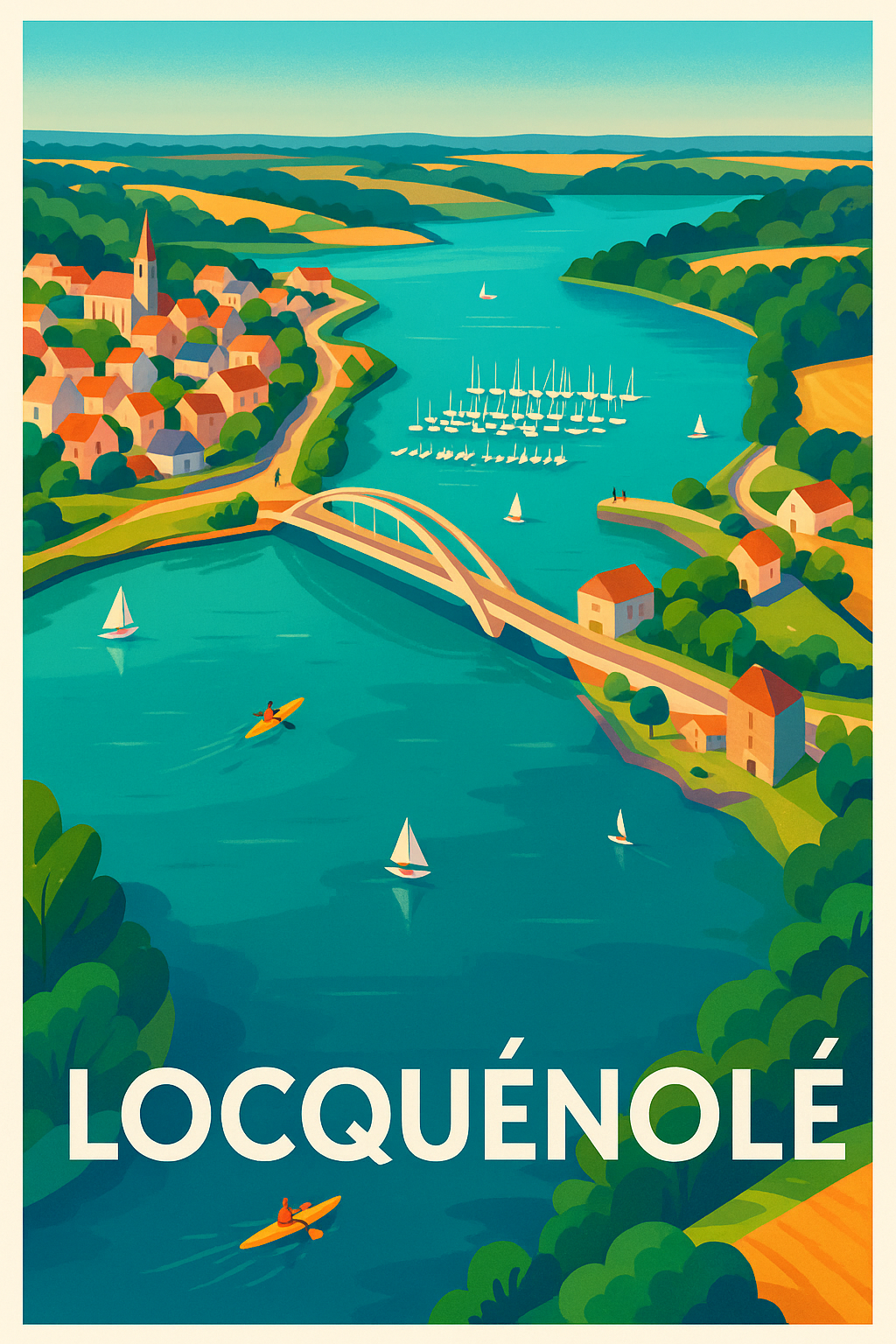 Affiche Locquénolé — Le charme paisible de la Bretagne · poster d'art de Locquénolé