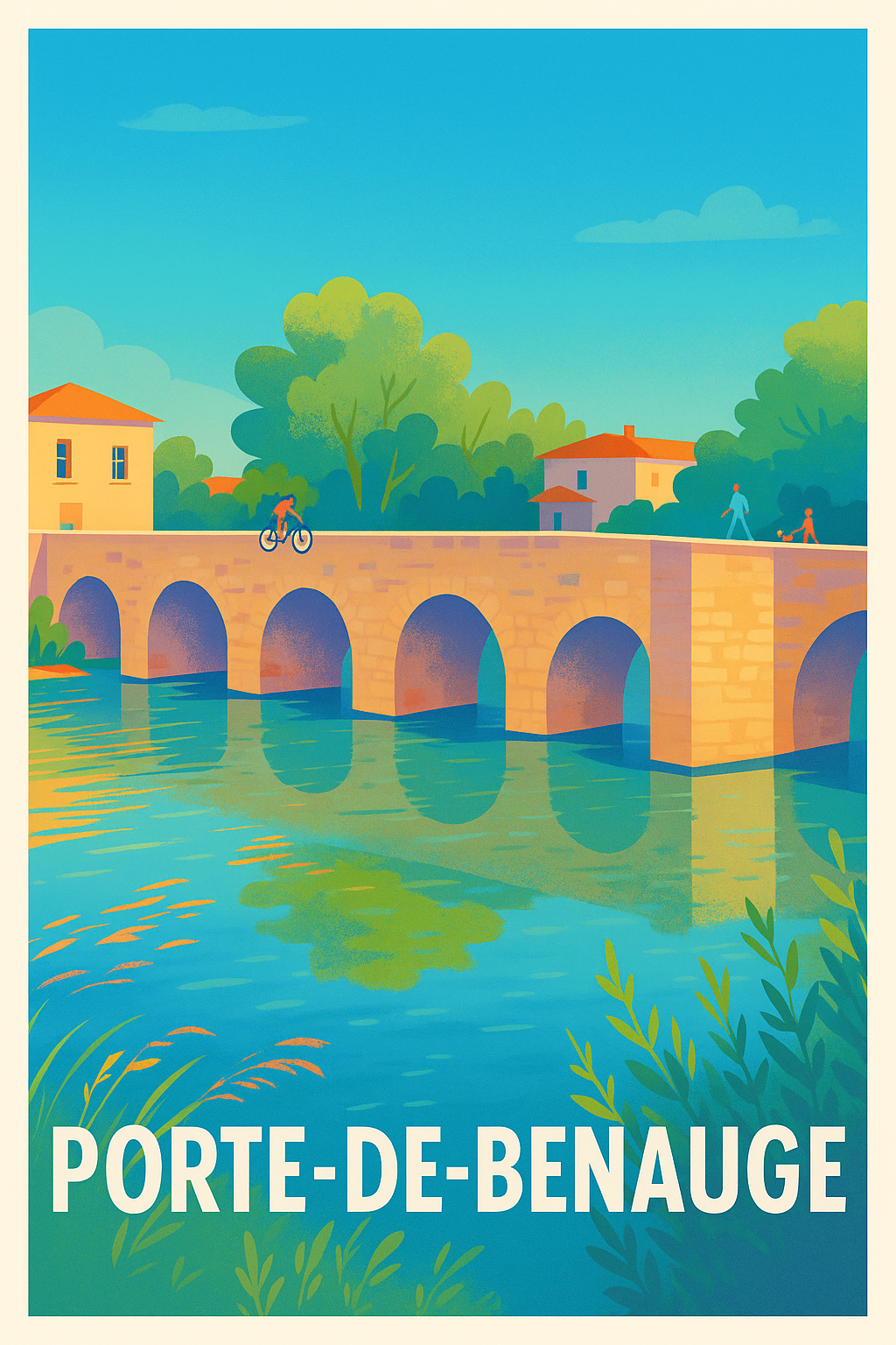 Affiche Porte-de-Benauge — Charme et sérénité au fil de l'eau · poster d'art de Porte-de-Benauge