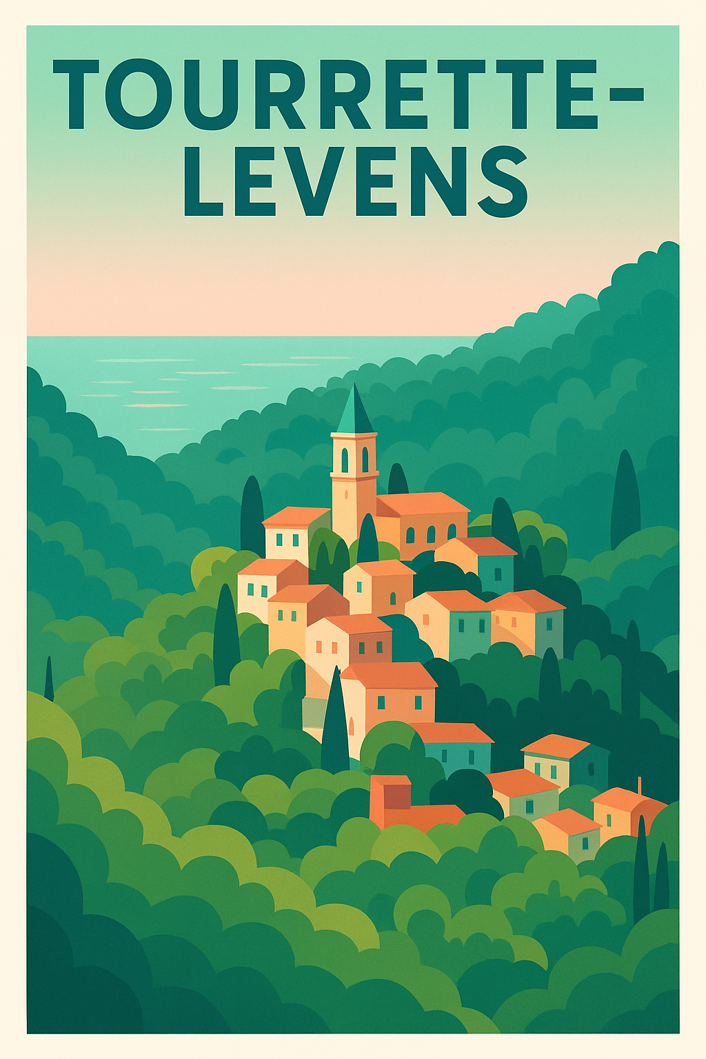 Affiche de Tourrette-Levens - Le charme pittoresque de la Riviera