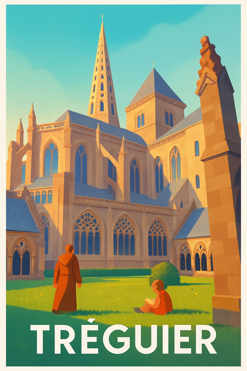 Affiche de Tréguier - L'élégance historique au cœur de la Bretagne