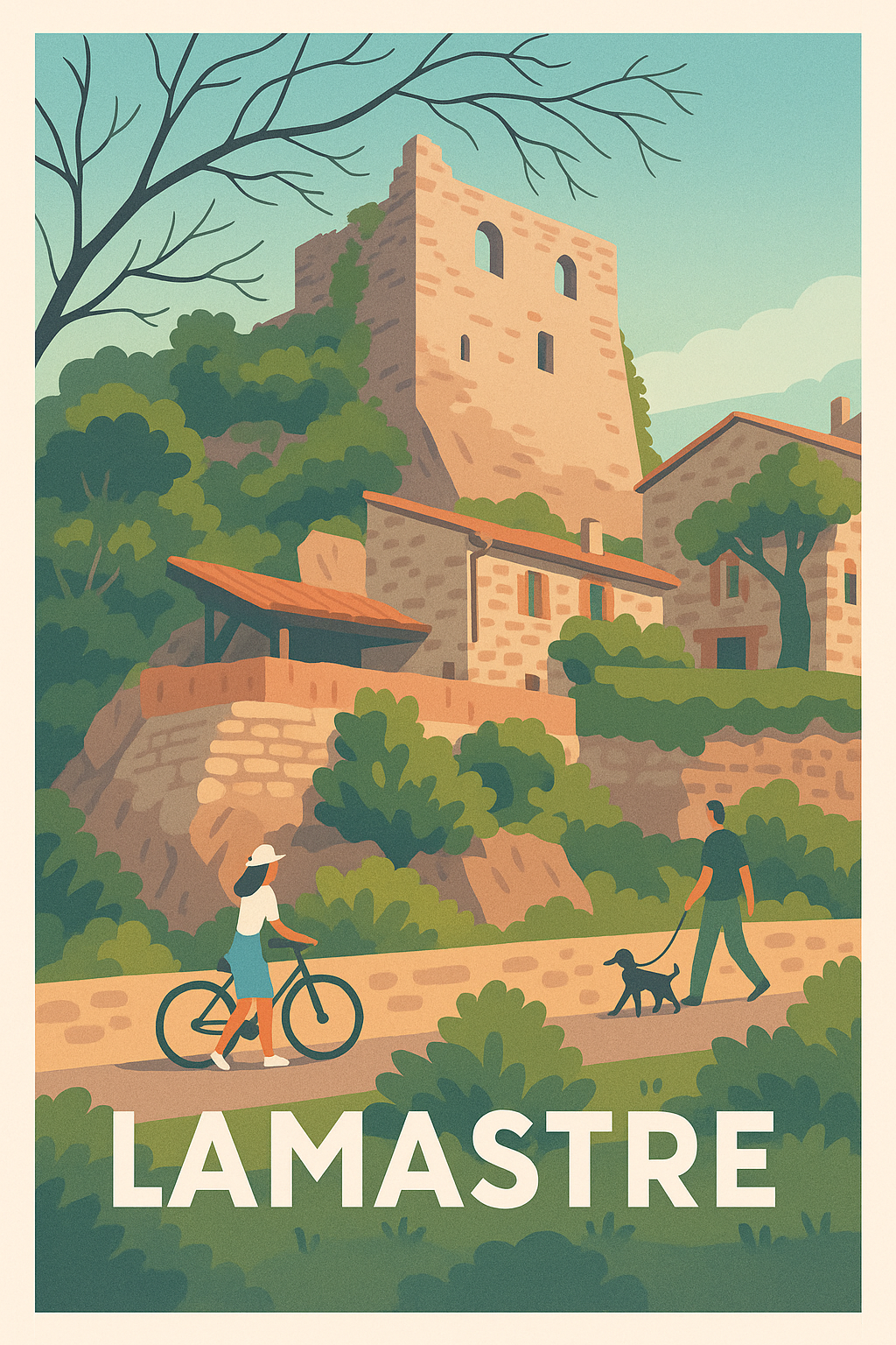Affiche Lamastre — Charme bucolique en Ardèche · poster d'art de Lamastre
