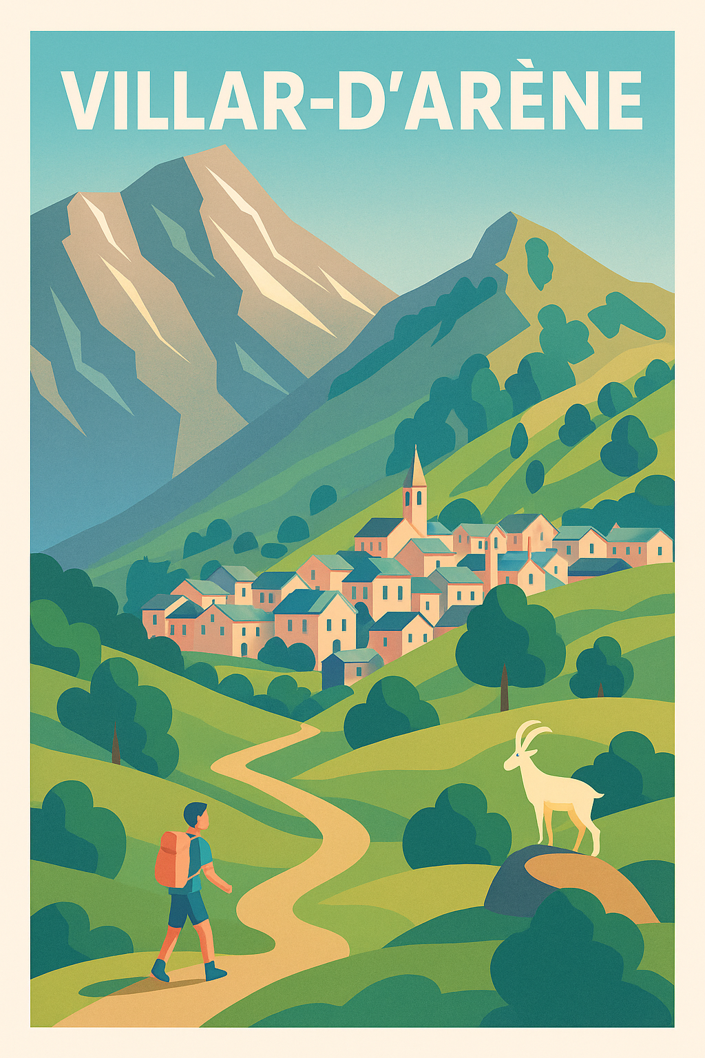 Affiche Villar-d'Arène — Escapade alpine au cœur des montagnes · poster d'art de Villar-d'Arène
