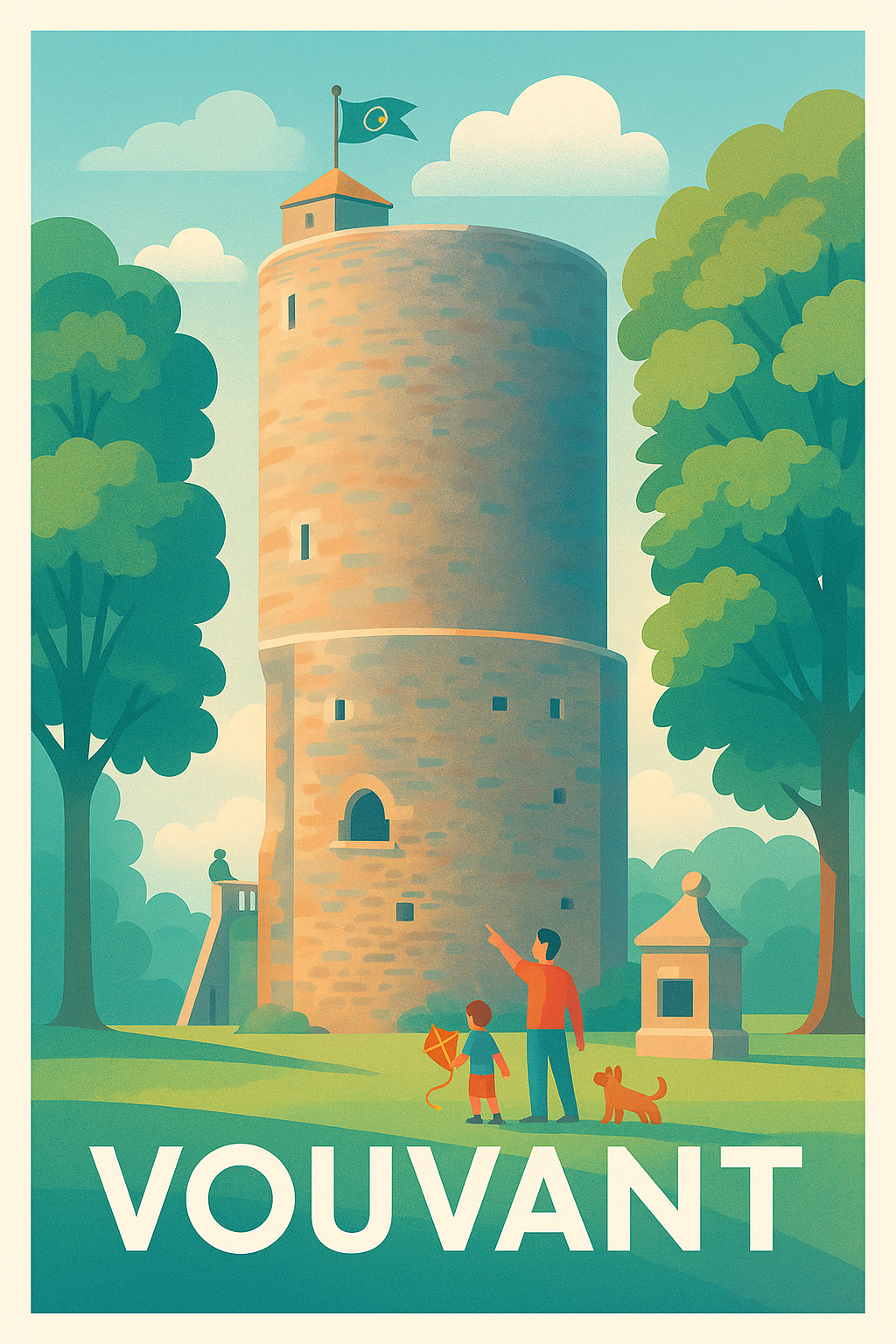 Affiche Vouvant — Charme médiéval au cœur de la nature · poster d'art de Vouvant