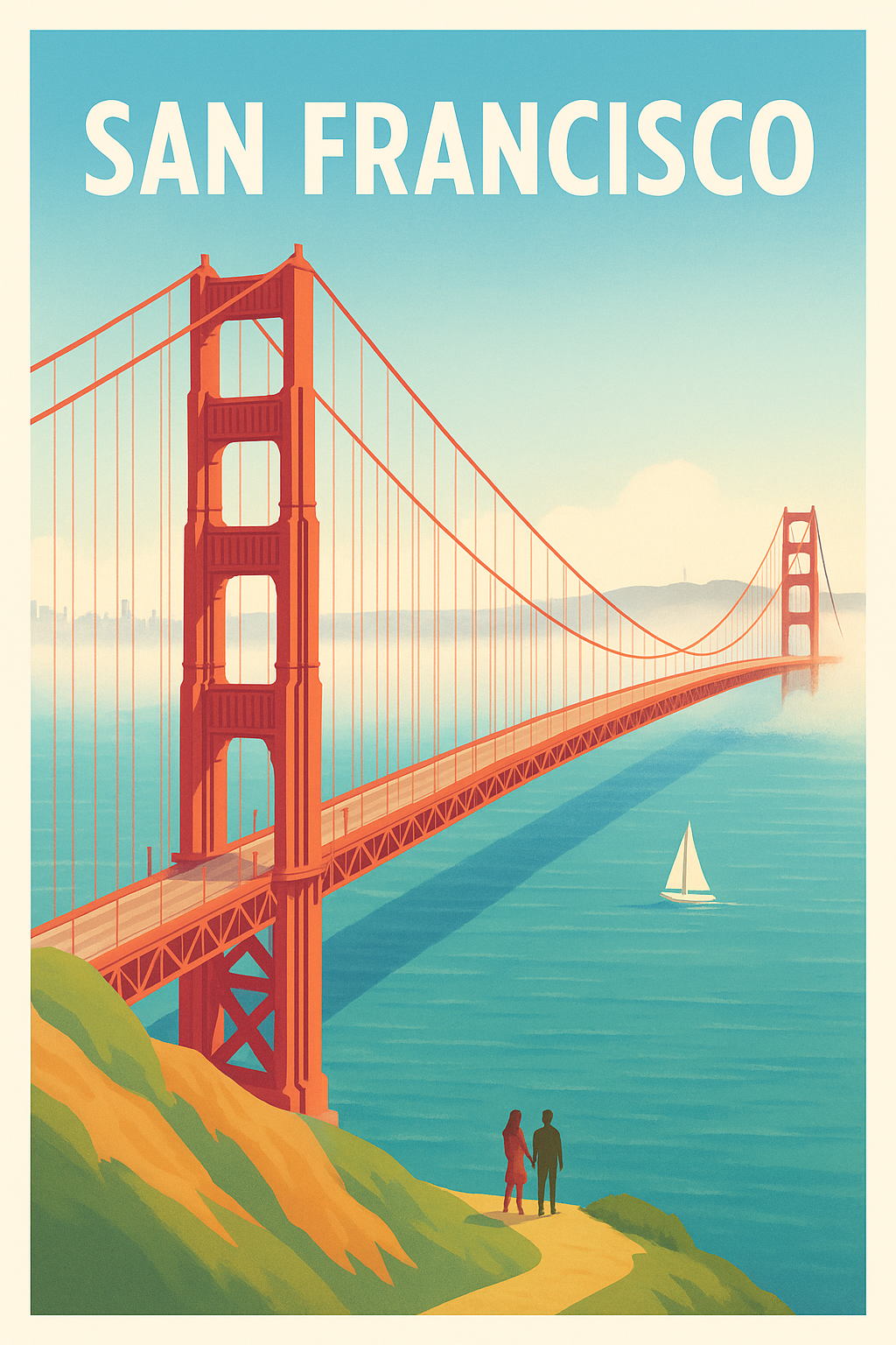 Affiche de San Francisco - L'icône intemporelle du Golden Gate