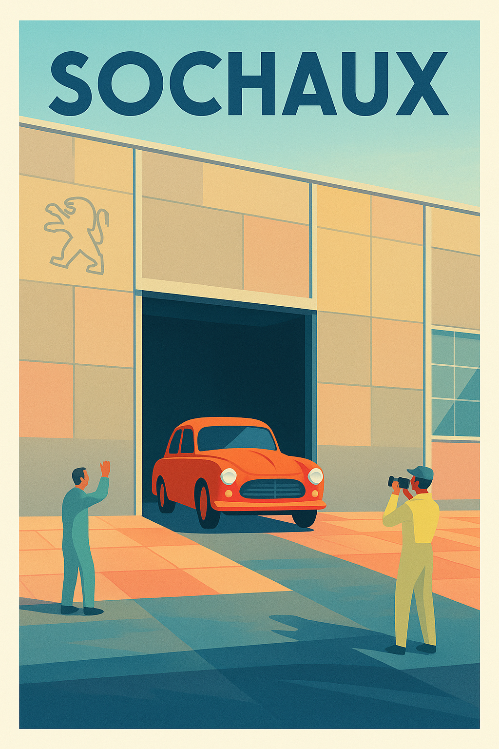 Affiche de Sochaux - L'empreinte automobile emblématique