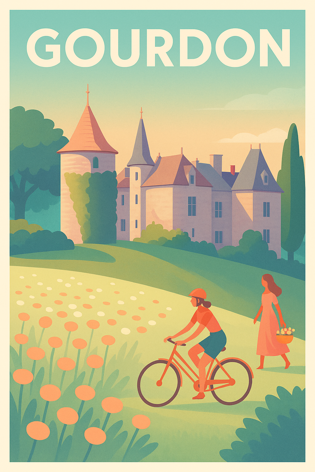 Affiche de Gourdon - L'élégance paisible de la Provence