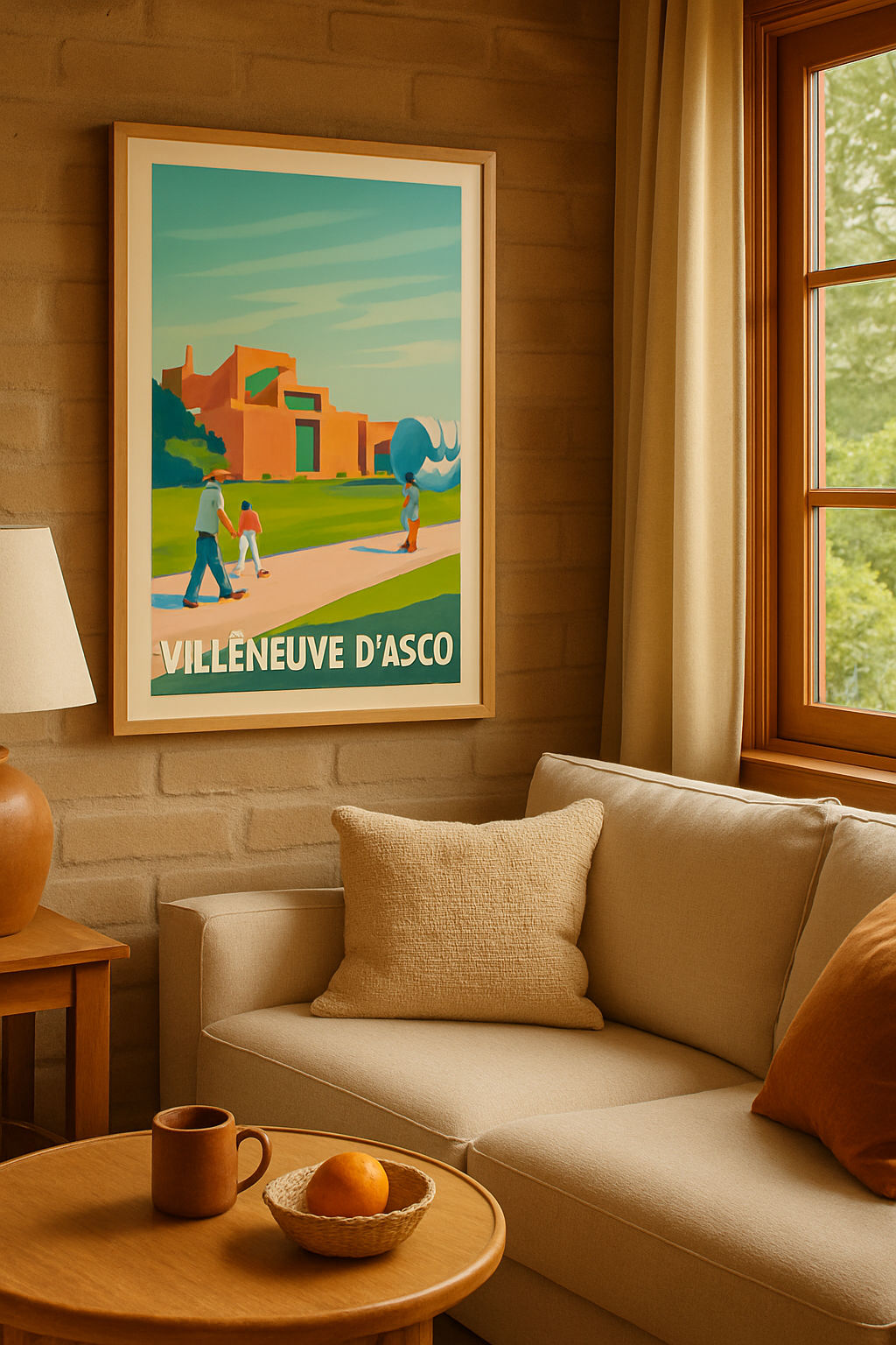 Mise en situation Affiche de Villeneuve-d'Ascq - Architecture et espace vert en harmonie