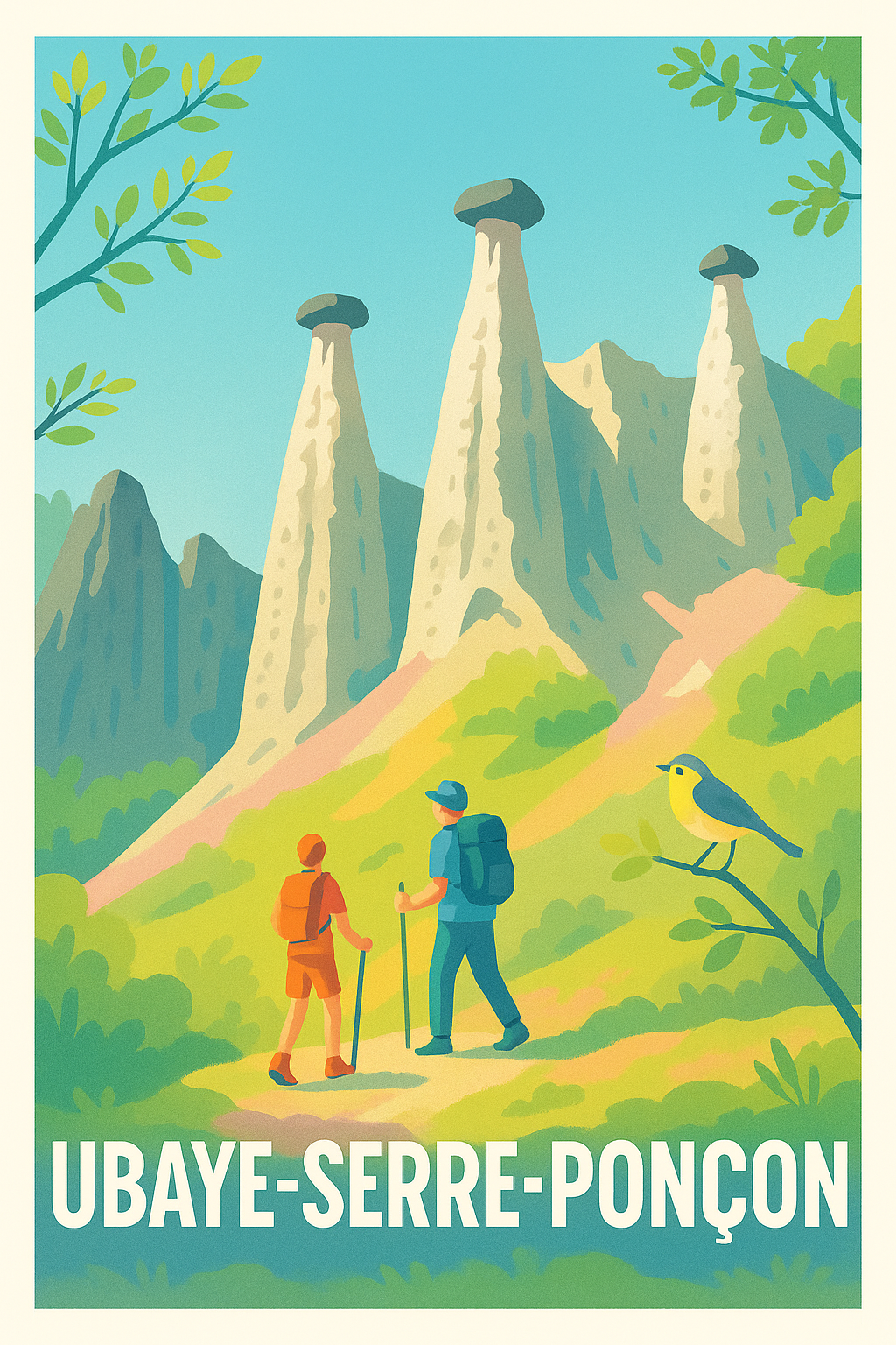 Affiche Ubaye-Serre-Ponçon — Nature et randonnées emblématiques · poster d'art de Ubaye-Serre-Ponçon