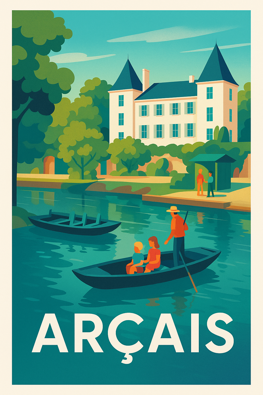 Affiche Arçais — Charme et sérénité au fil de l'eau · poster d'art de Arçais