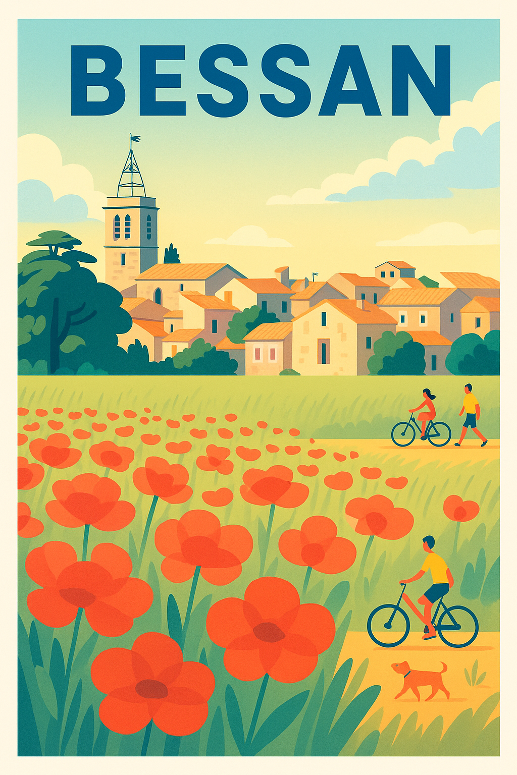 Affiche de Bessan - Un havre de paix fleuri au cœur de l'Hérault