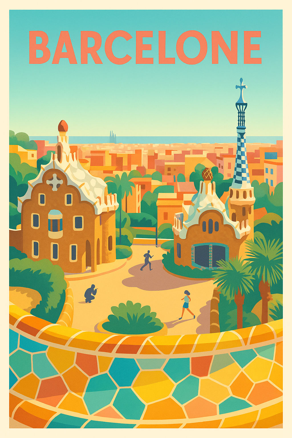 Affiche de Barcelone - L'éclat coloré du Parc Güell