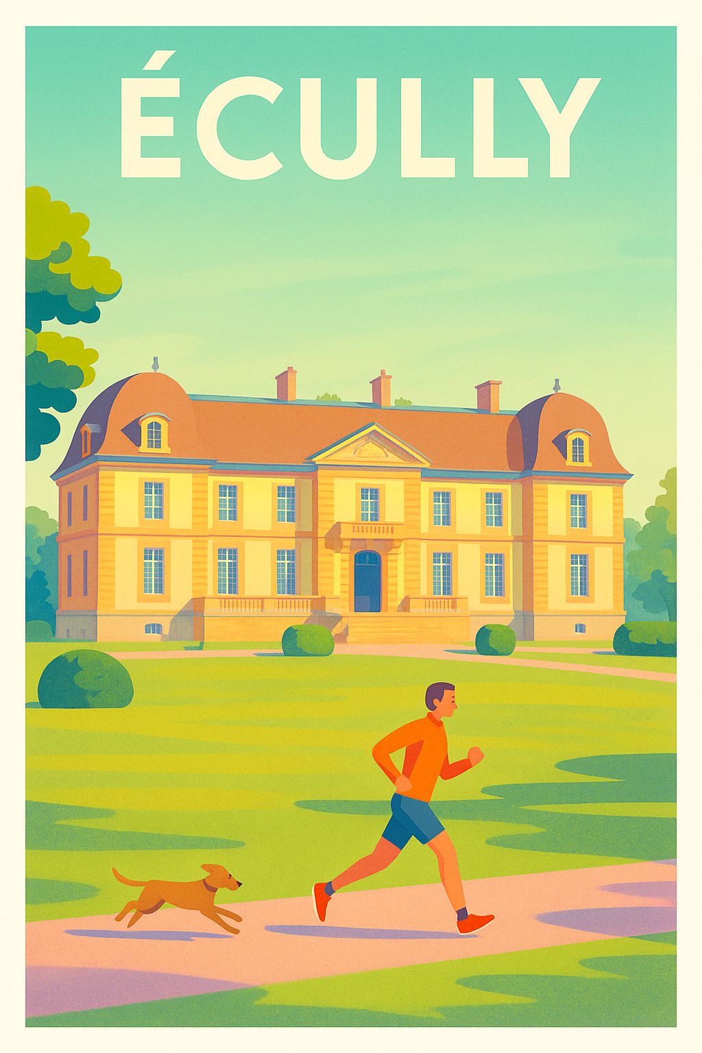 Affiche de Écully - Promenade ensoleillée au parc du château